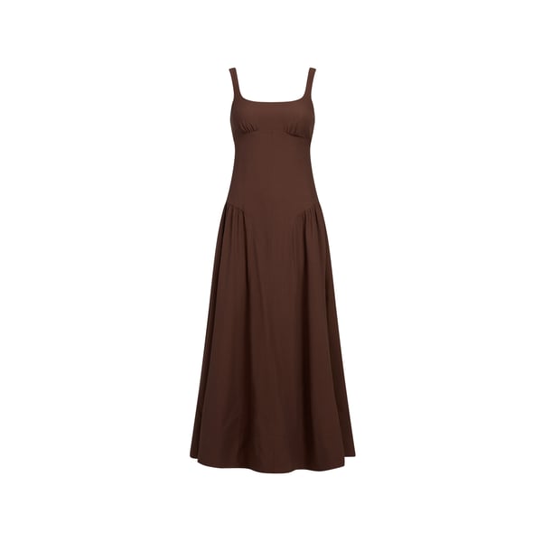 Robe longue unie sans manches Robe longue unie sans manches