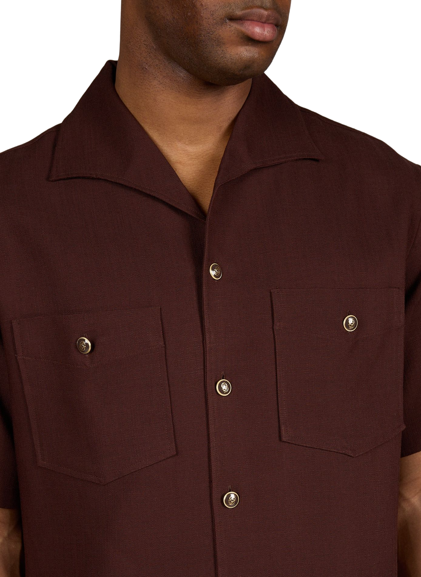 Gerader Hemdkragen mit offenem Kragen DROLE DE MONSIEUR Braun