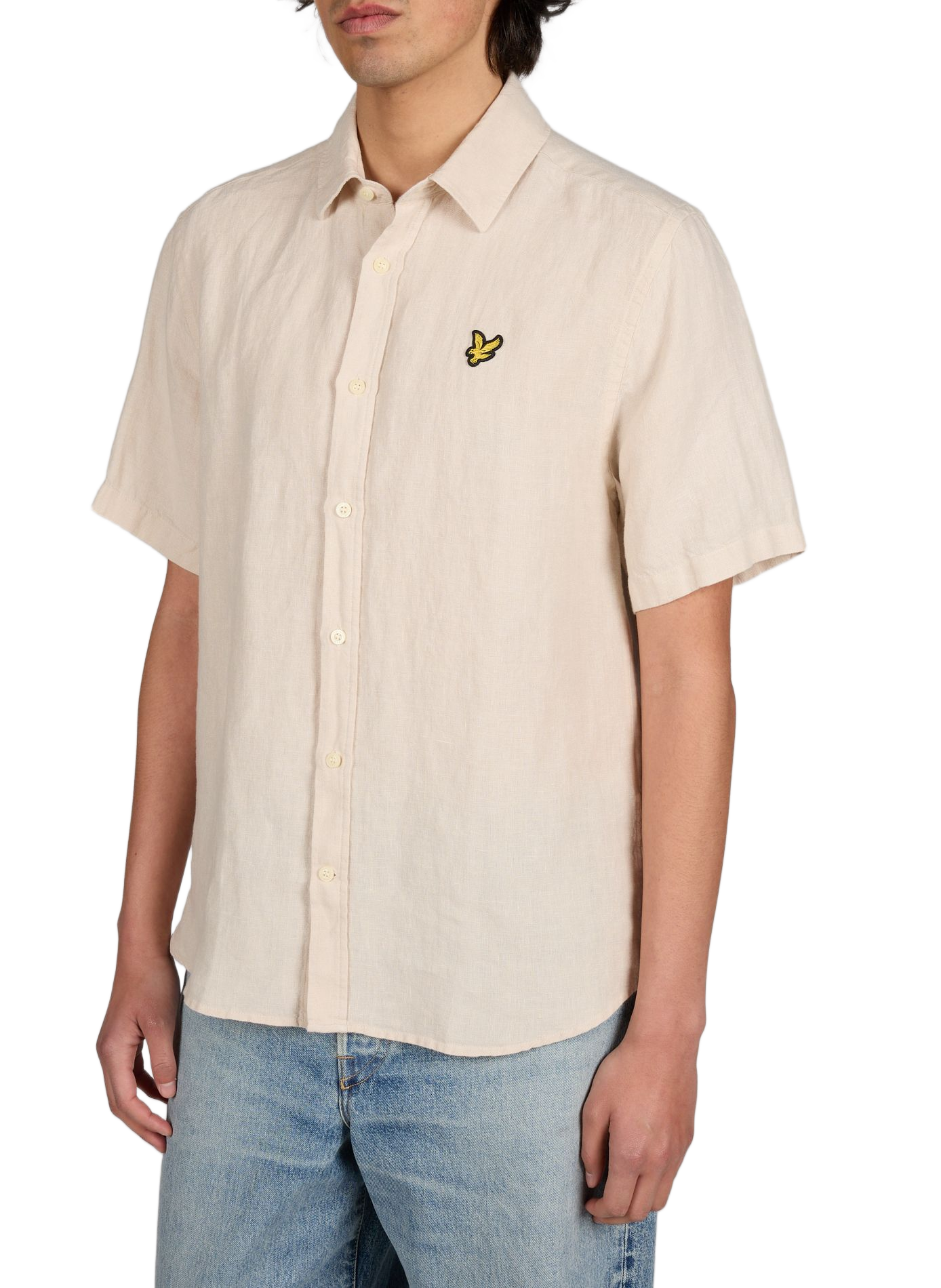 Chemise manches courtes en lin et coton LYLE & SCOTT Beige