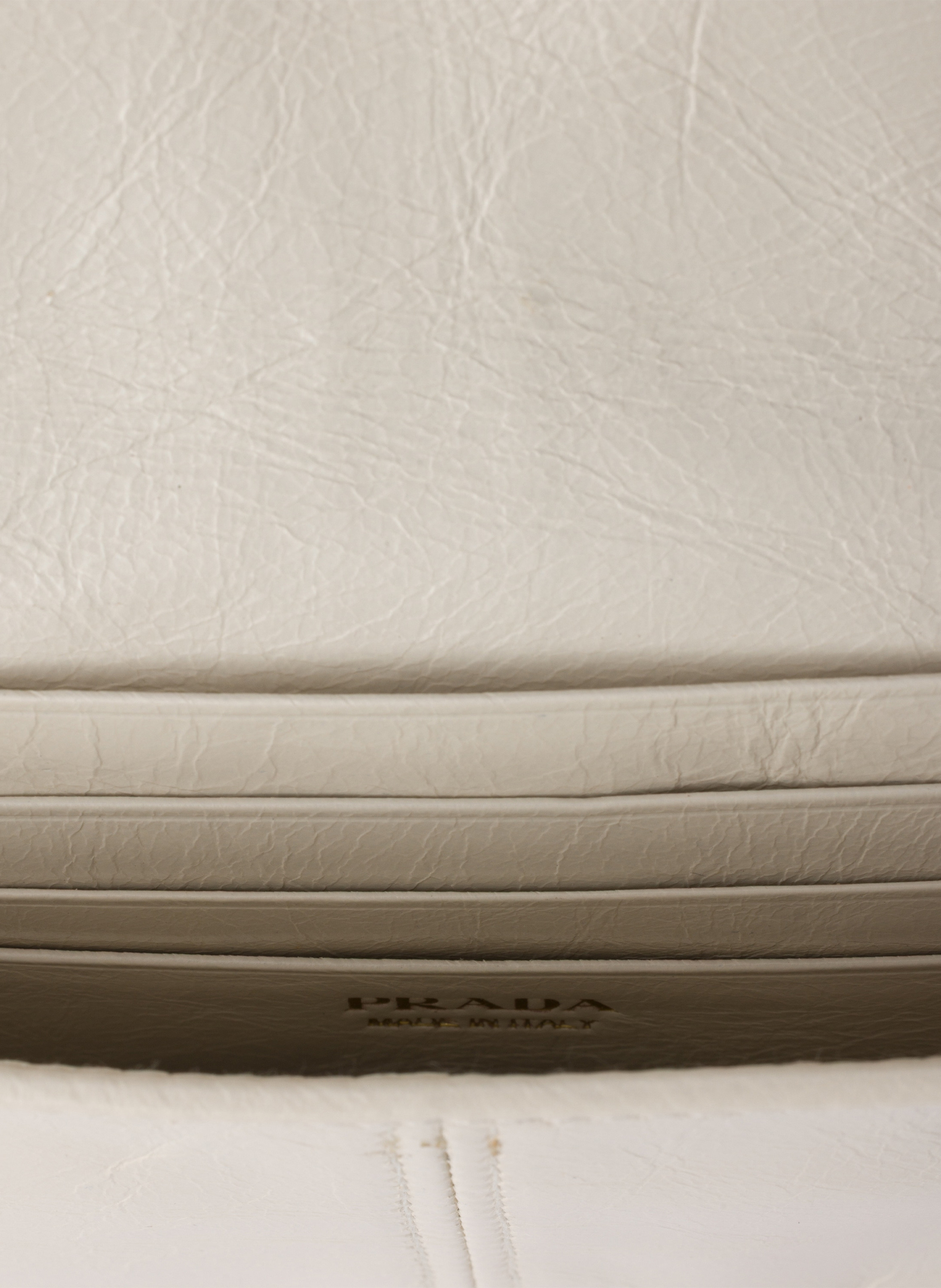 Porte-monnaie en cuir avec bandoulière PRADA Blanc