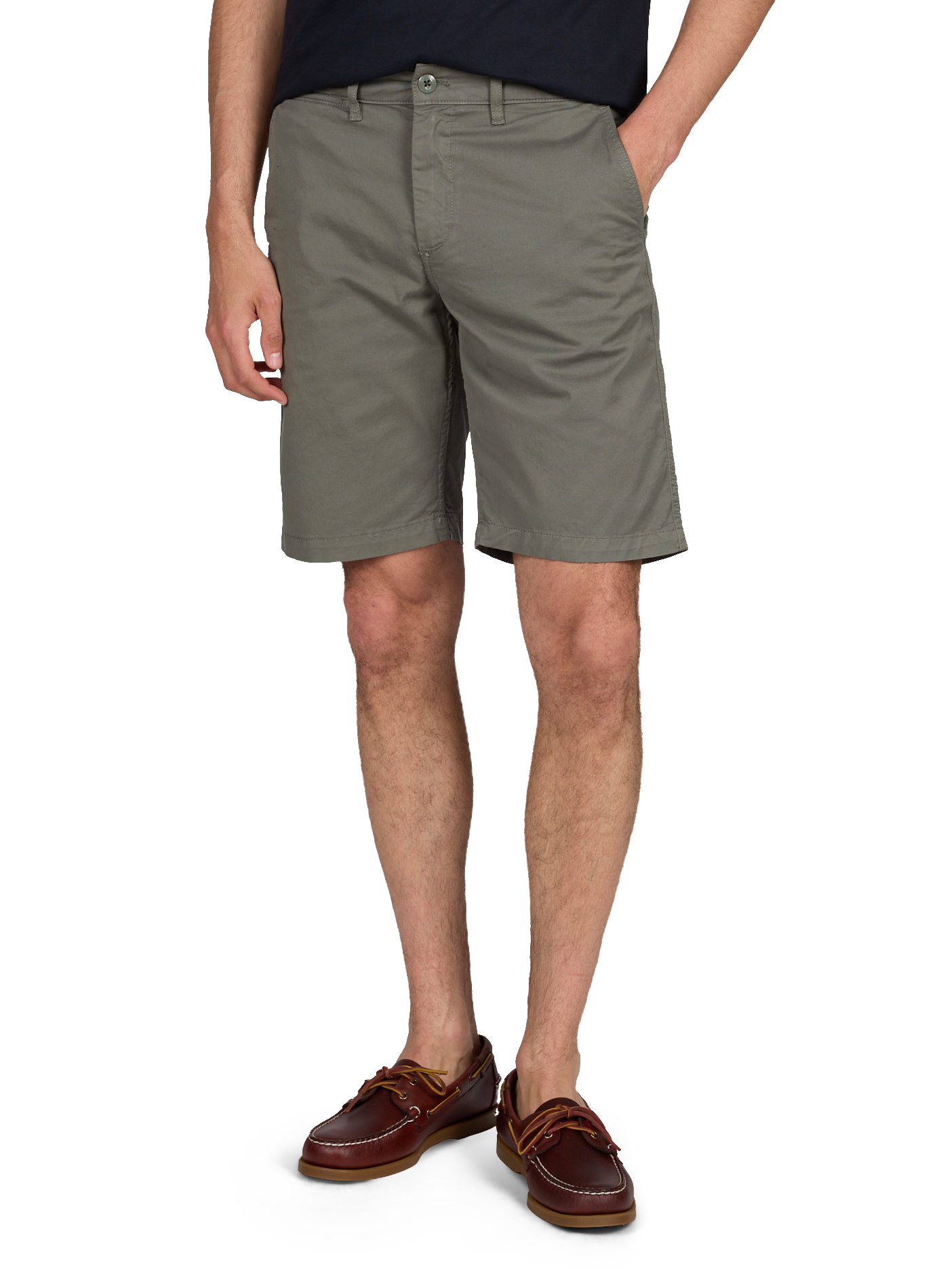 Bermuda uni en coton mélangé EDEN PARK Kaki