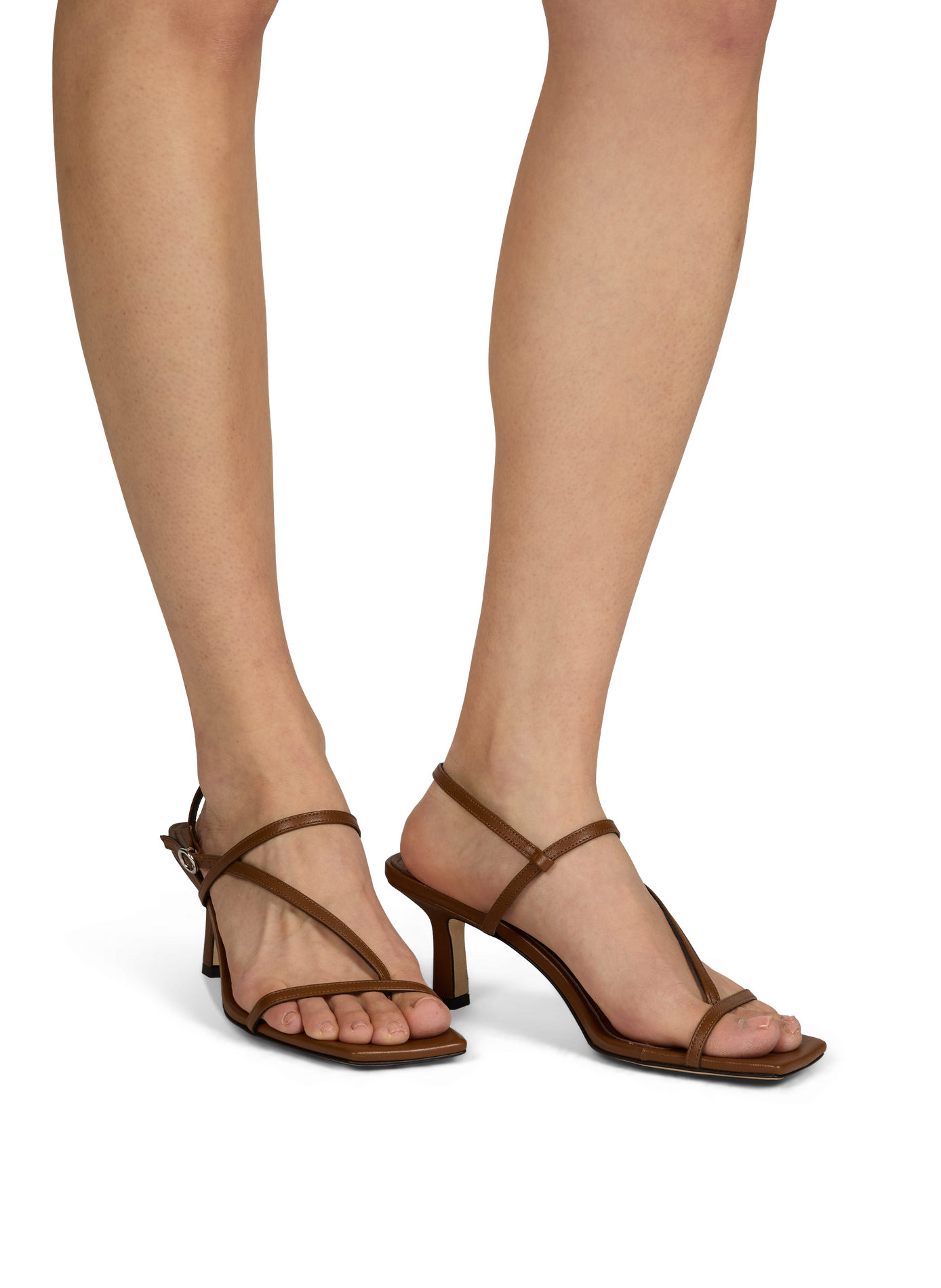 Sandales à talon en cuir AEYDE Marron