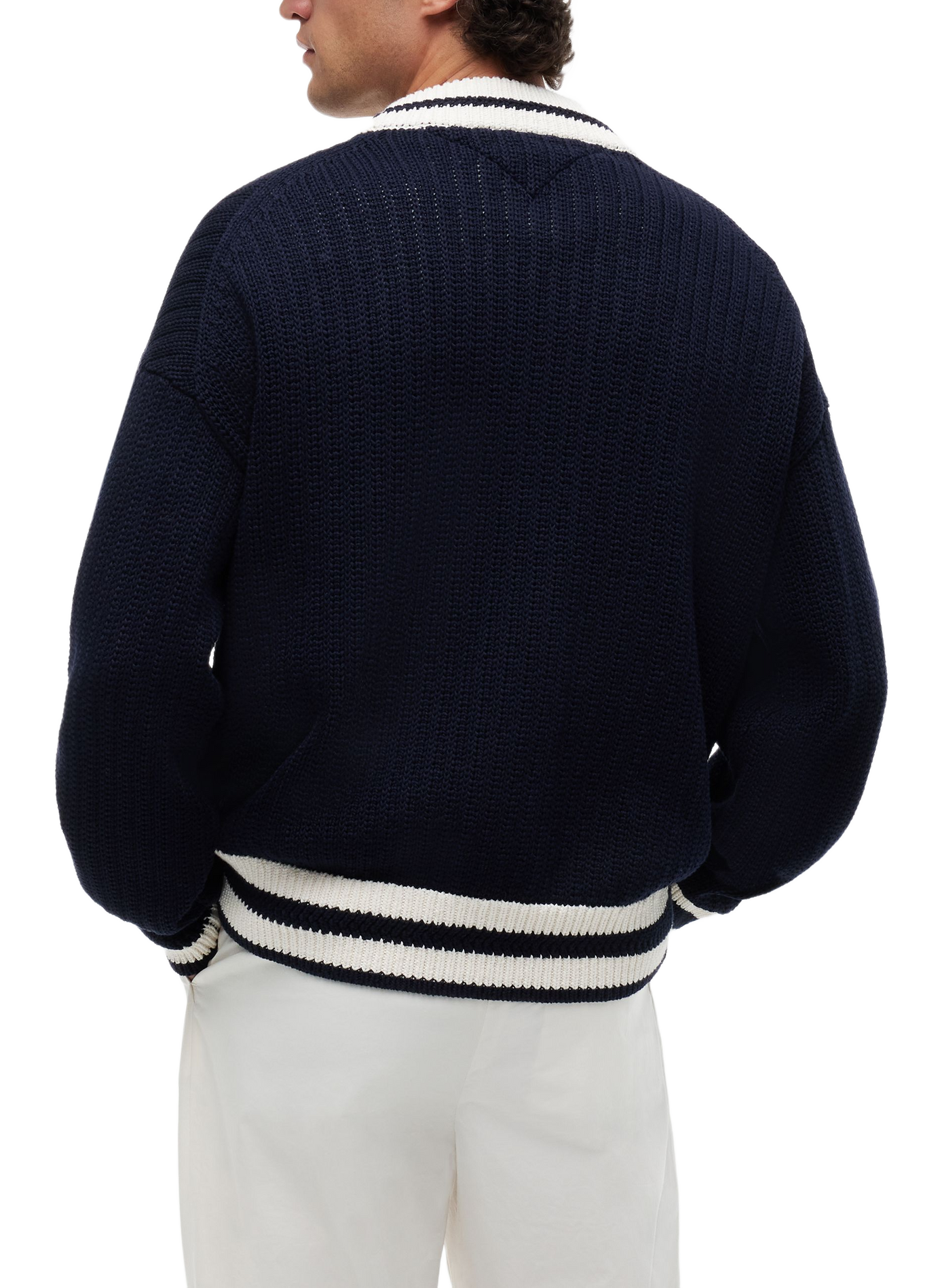 Ribbed cotton cardigan TOMMY HILFIGER Blue