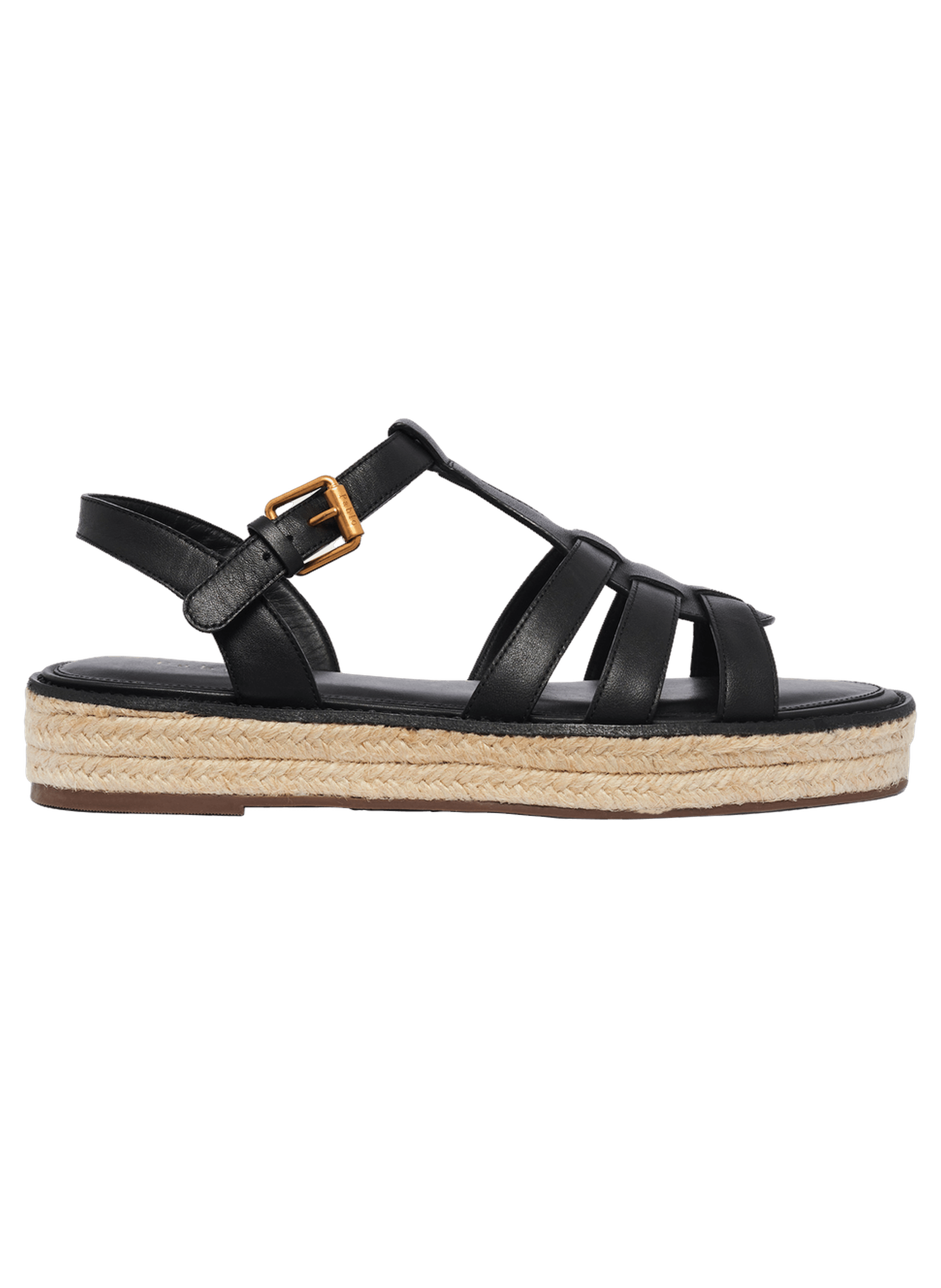 Sandale espadrille en cuir - dune PABLO Noir