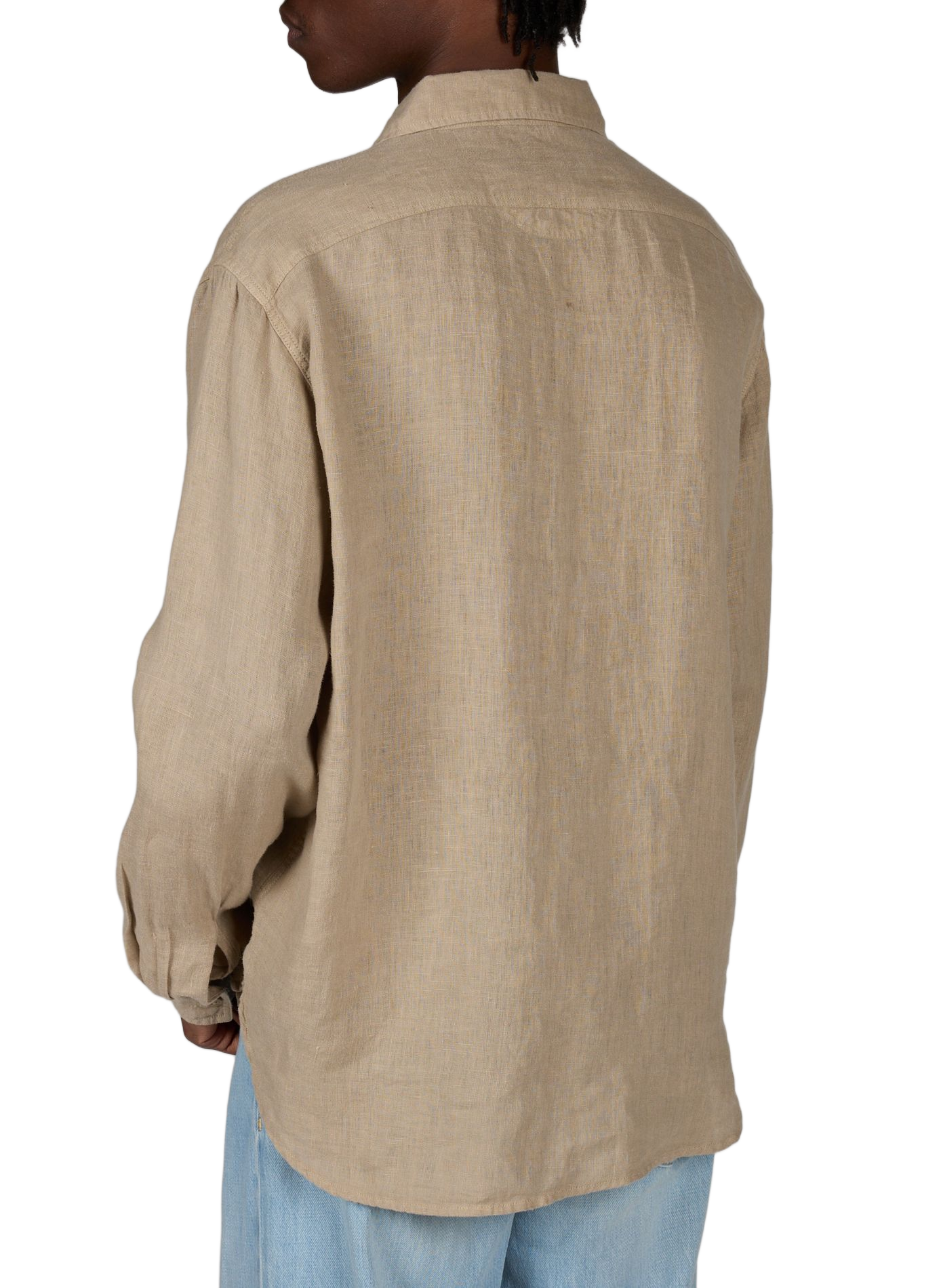 Gerade Leinenhemd mit Taschen REPLAY Khaki
