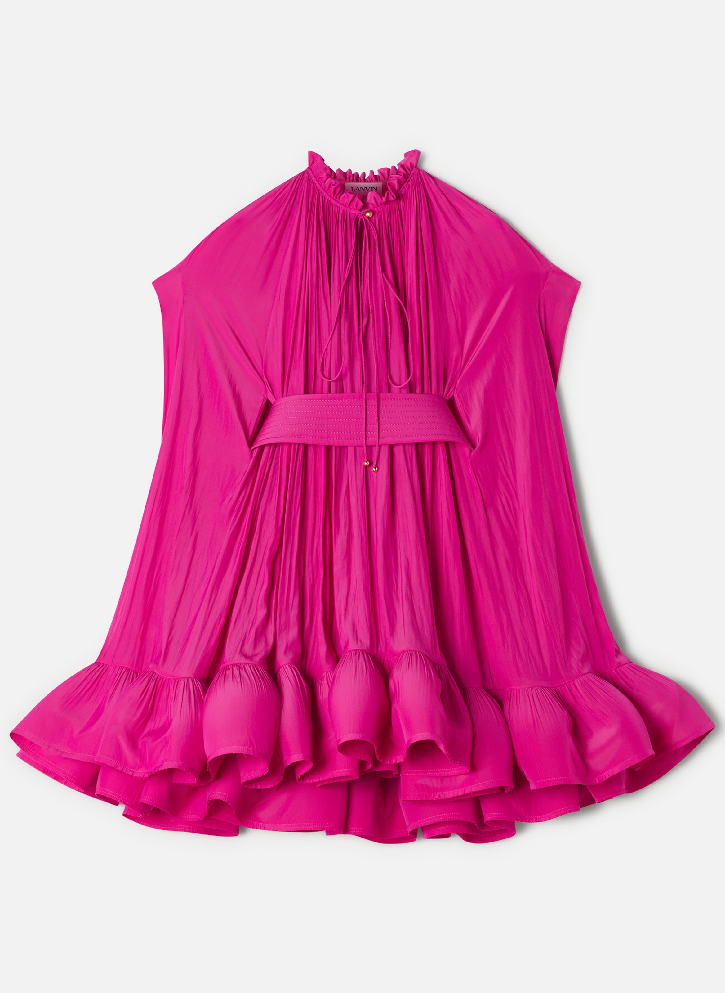 Robe courte en charmeuse LANVIN Rose