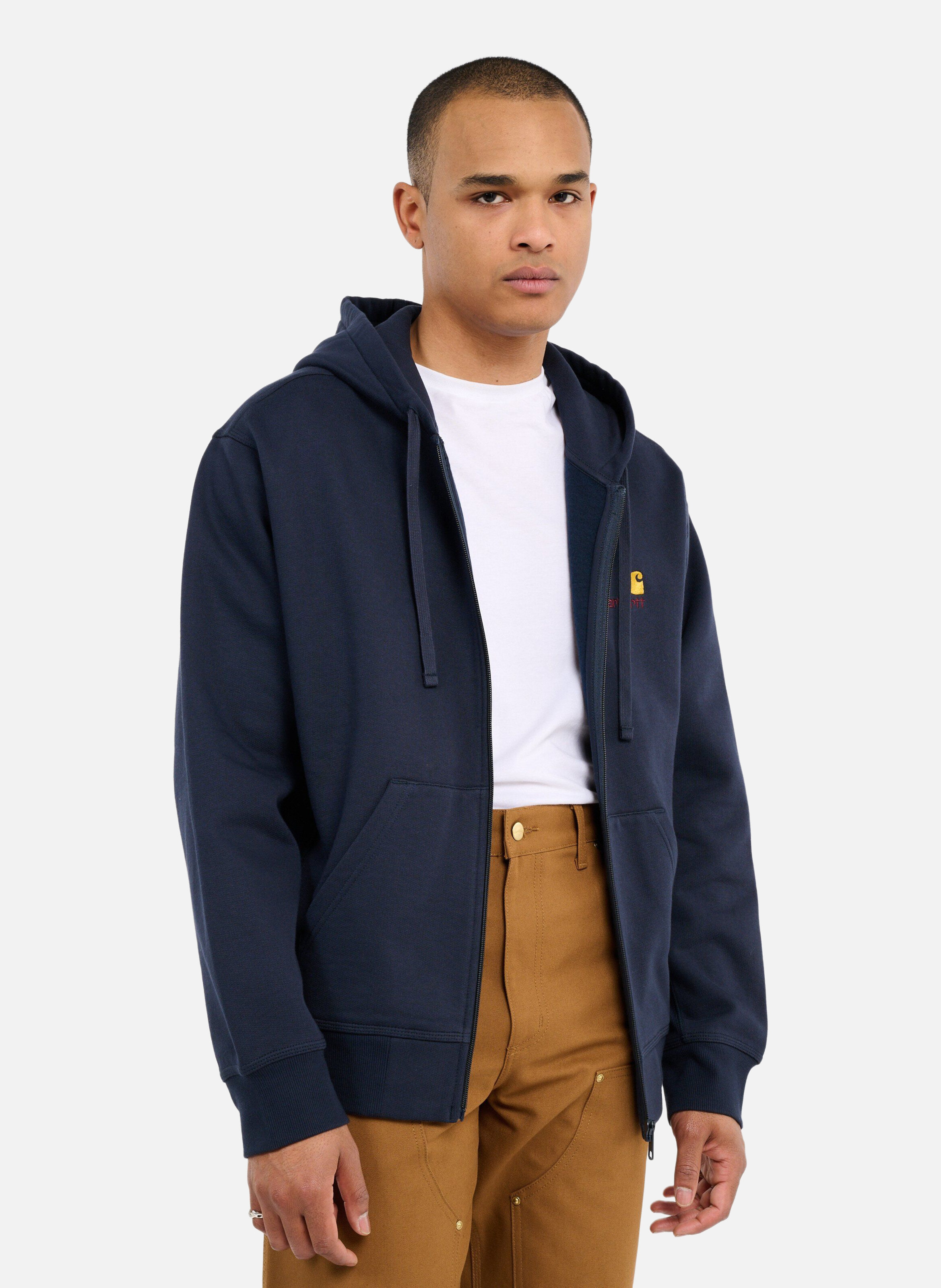 Sweatshirt zippé hooded american script CARHARTT WIP Bleu