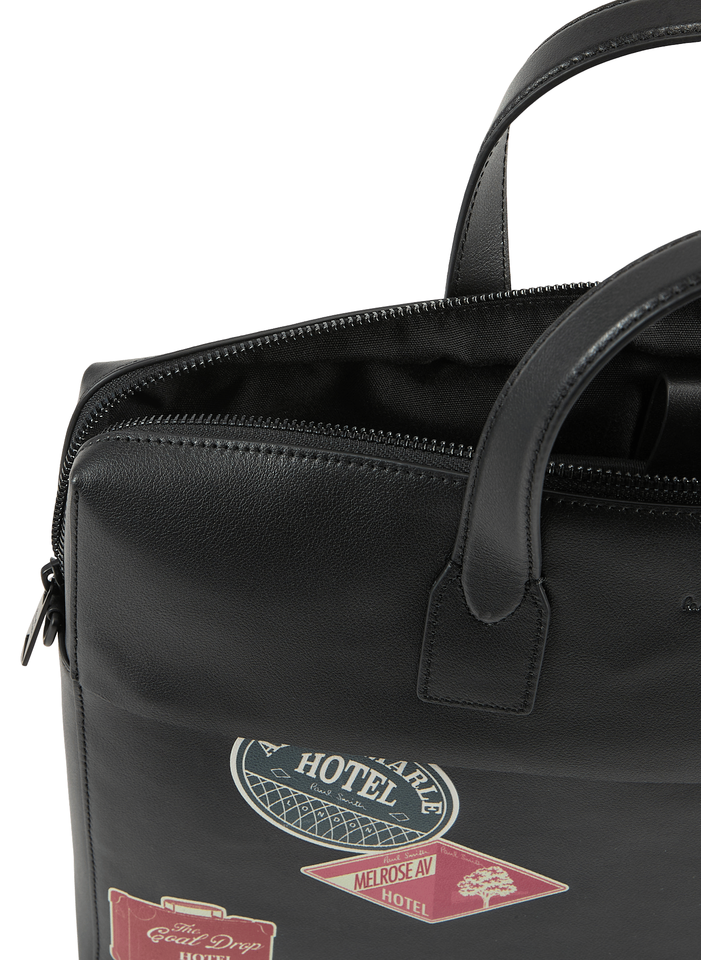 Porte-documents Hotel Stickers en cuir  PAUL SMITH Noir