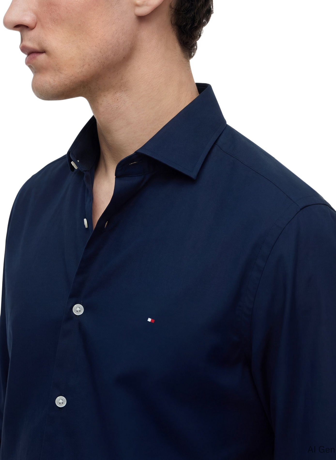 Straight classic collar shirt in cotton TOMMY HILFIGER Blue