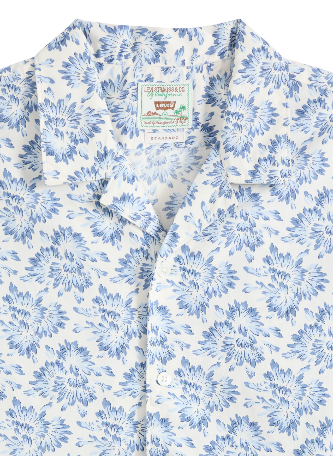 Chemise droit imprimé en coton mélangé | Bleu LEVI'S Homme