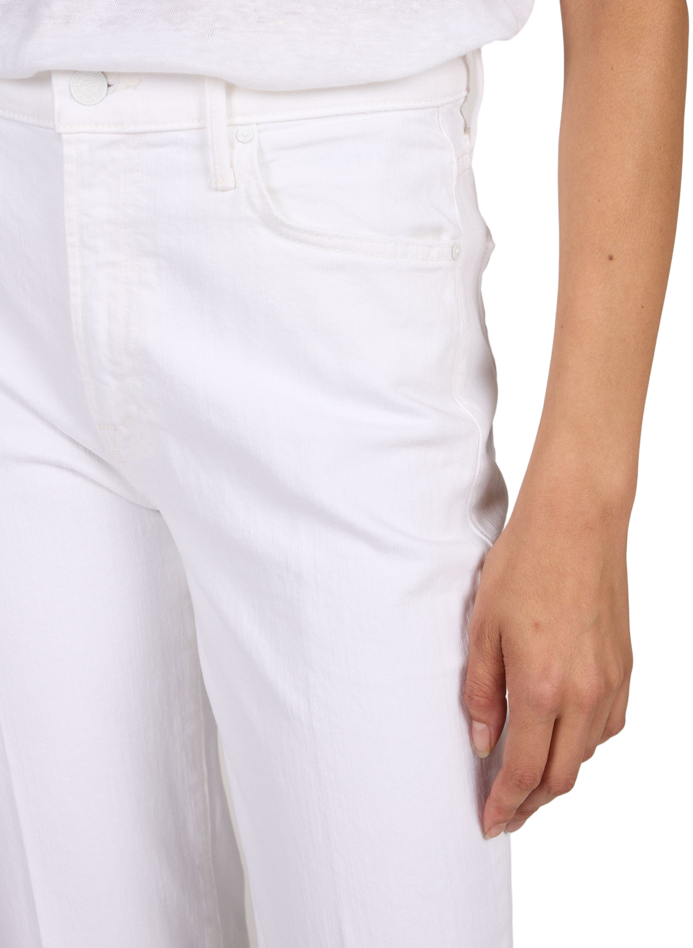 Straight Leg The Kick It jeans in a cotton blend MOTHER White