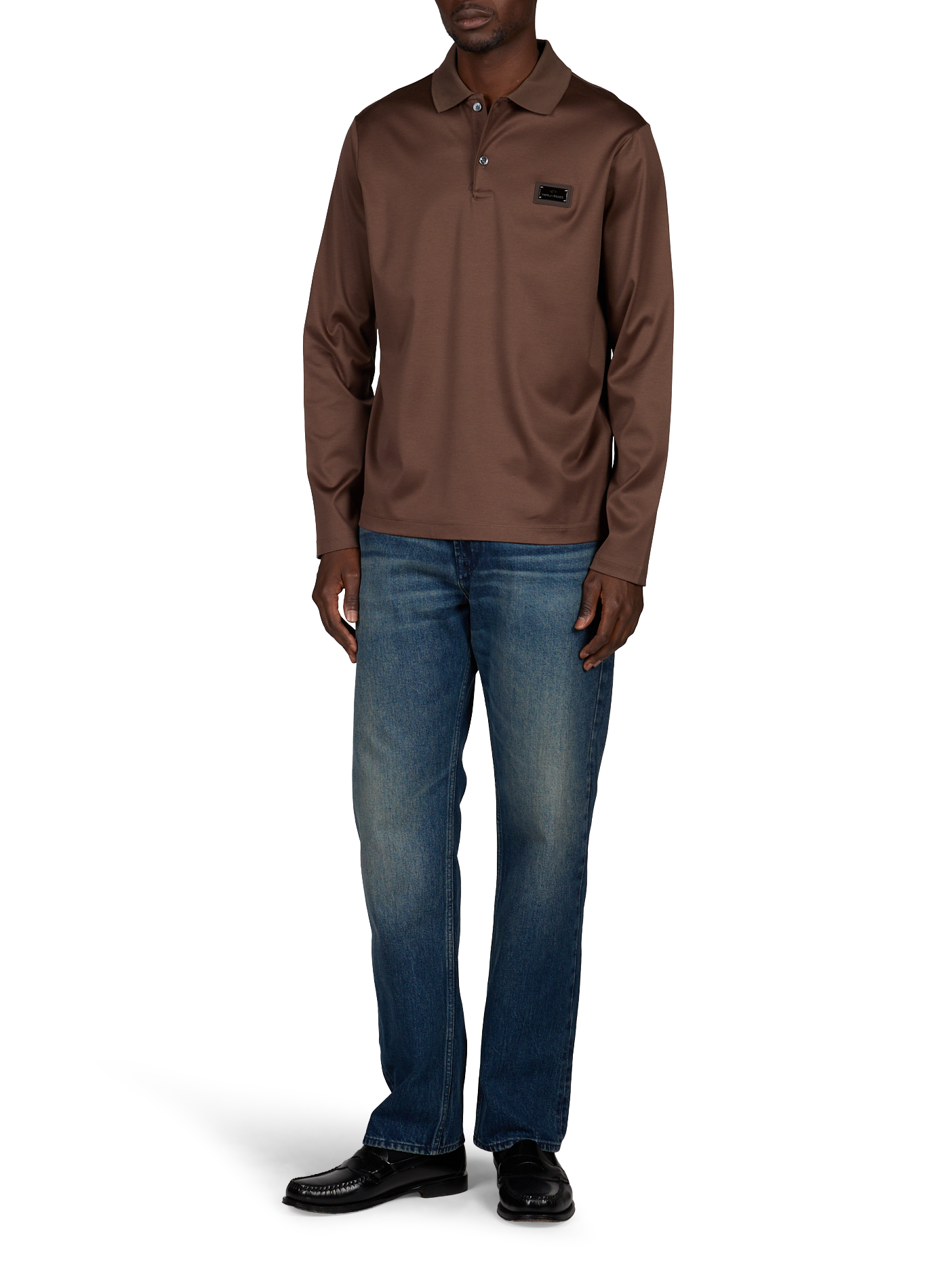 Langarm-Poloshirt aus Baumwolle PAUL & SHARK Beige