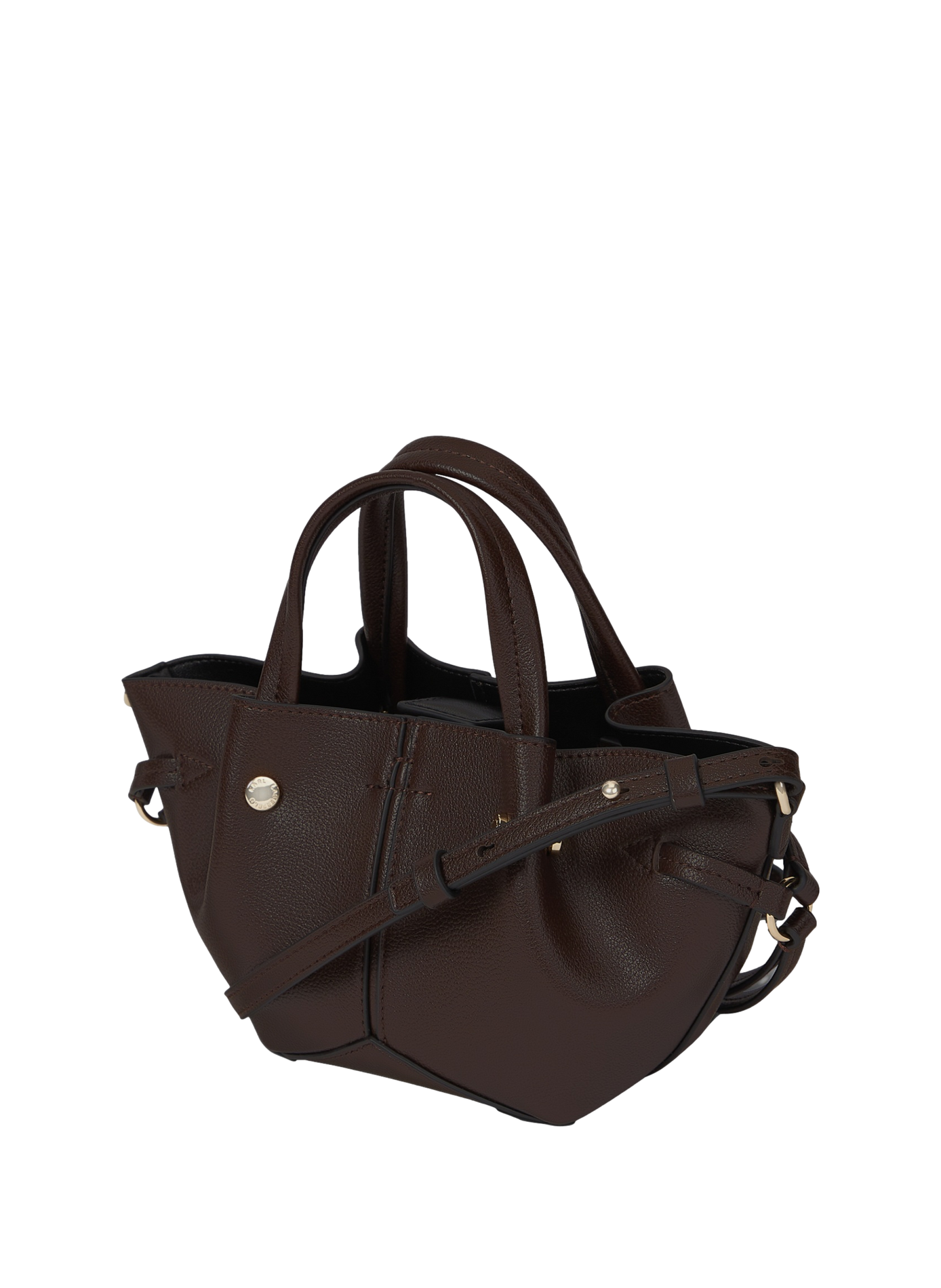 Handbag K/Pierced mini KARL LAGERFELD Brown