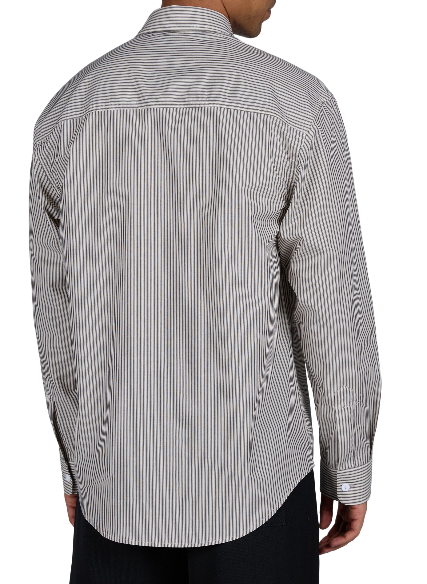 Chemise col classique manches contrastantes en coton | Brown NN.07 Men