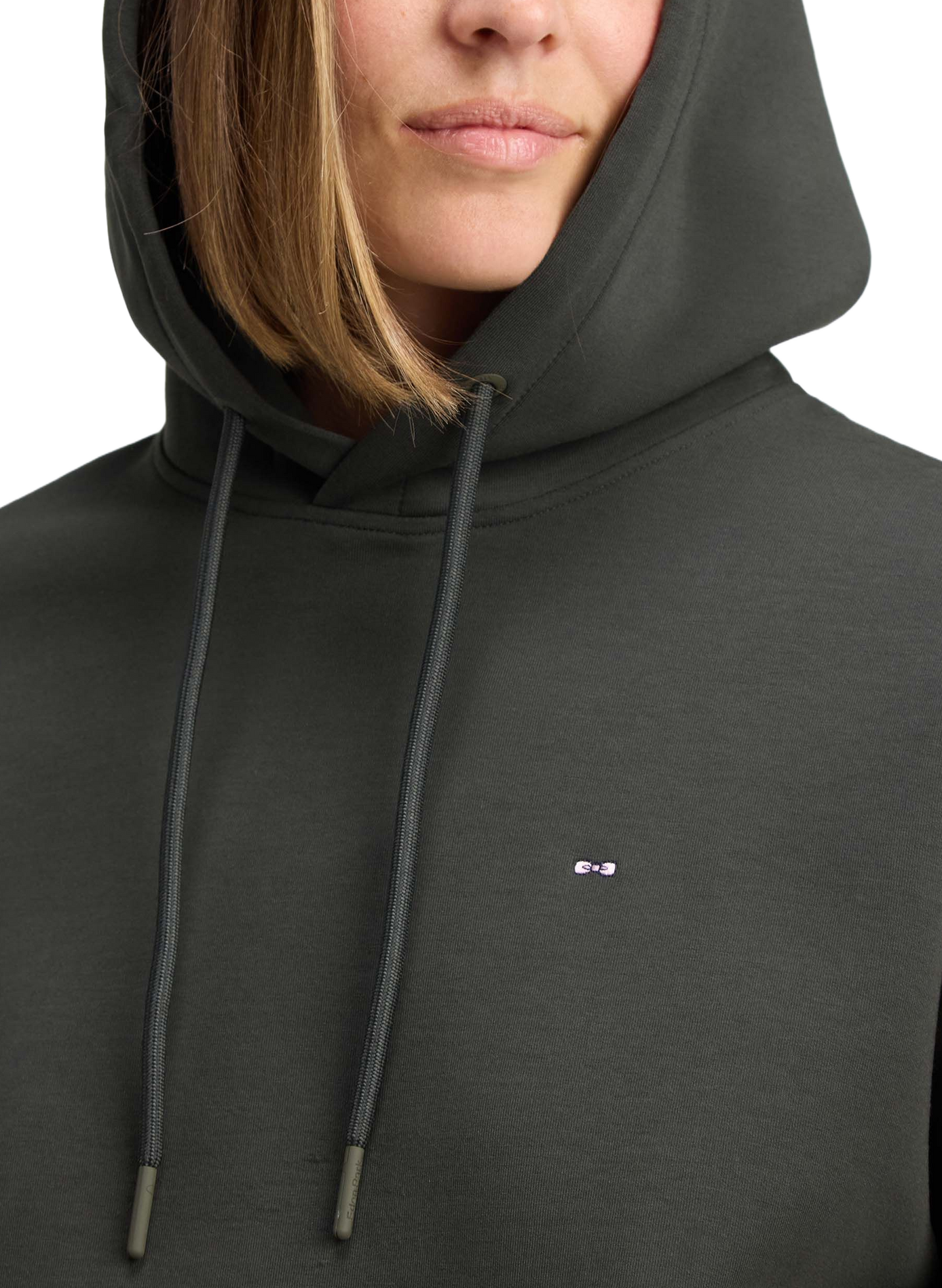 Sweat col capuche en coton mélangé EDEN PARK Kaki