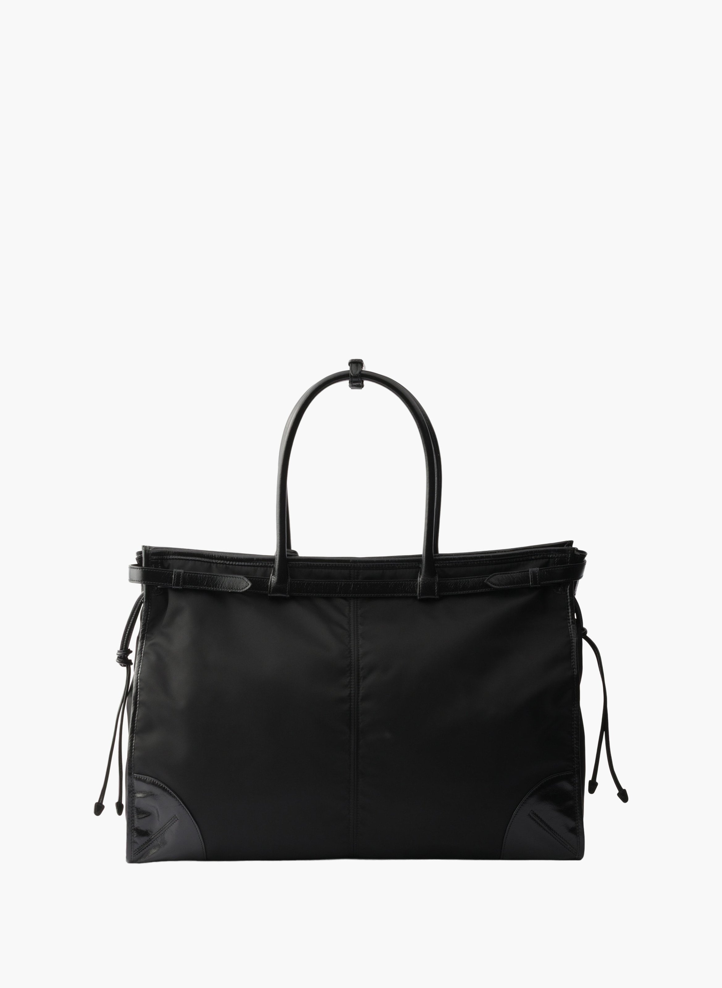Sac cabas prada bonnie en re-nylon et cuir PRADA Noir
