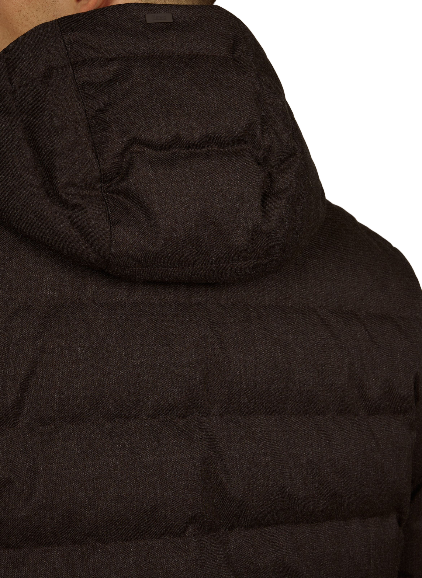 Long quilted hooded puffer jacket HERNO Brown