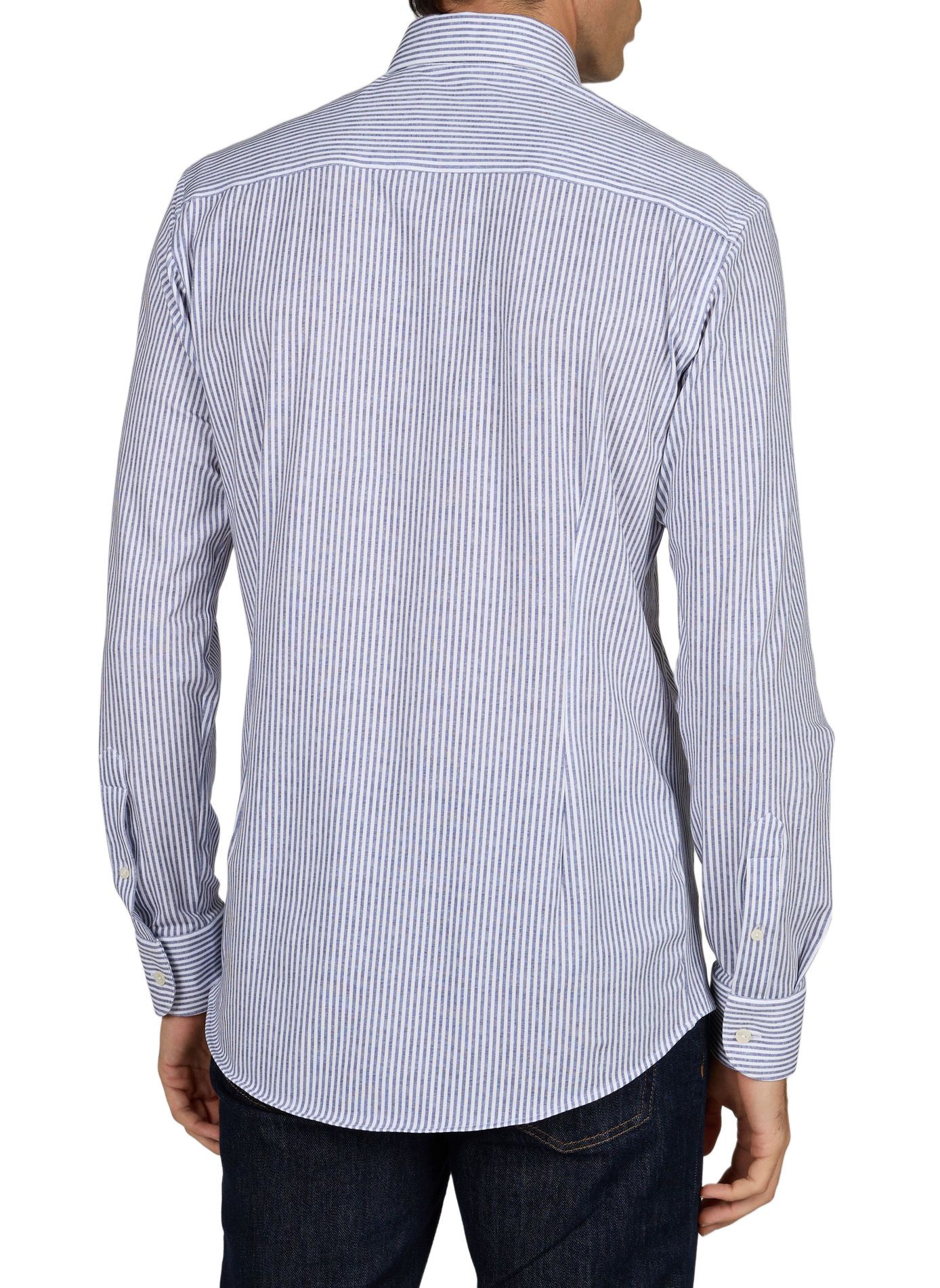 Chemise droite boutonnée à rayures ETON Bleu