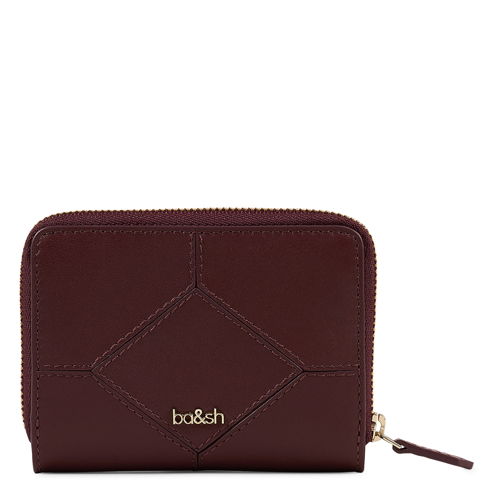 Portefeuille uni en cuir bifold BA&SH Violet