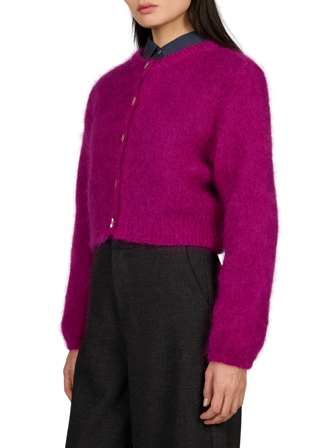 Weites Strickweste aus gemischtem Mohair LAURE+MAX Rosa