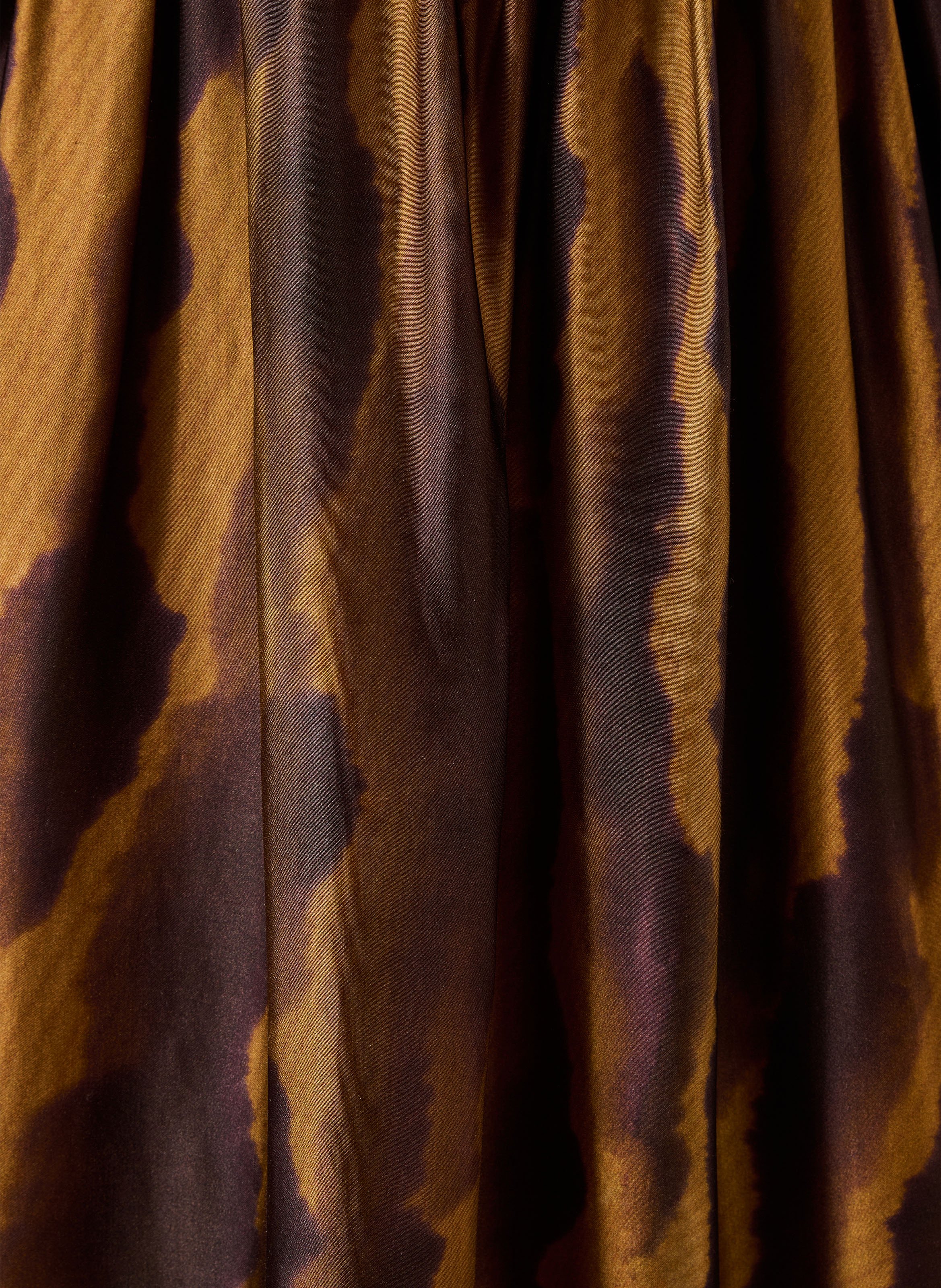 Midi jurk met ronde hals en print LA FEE MARABOUTEE Bruin