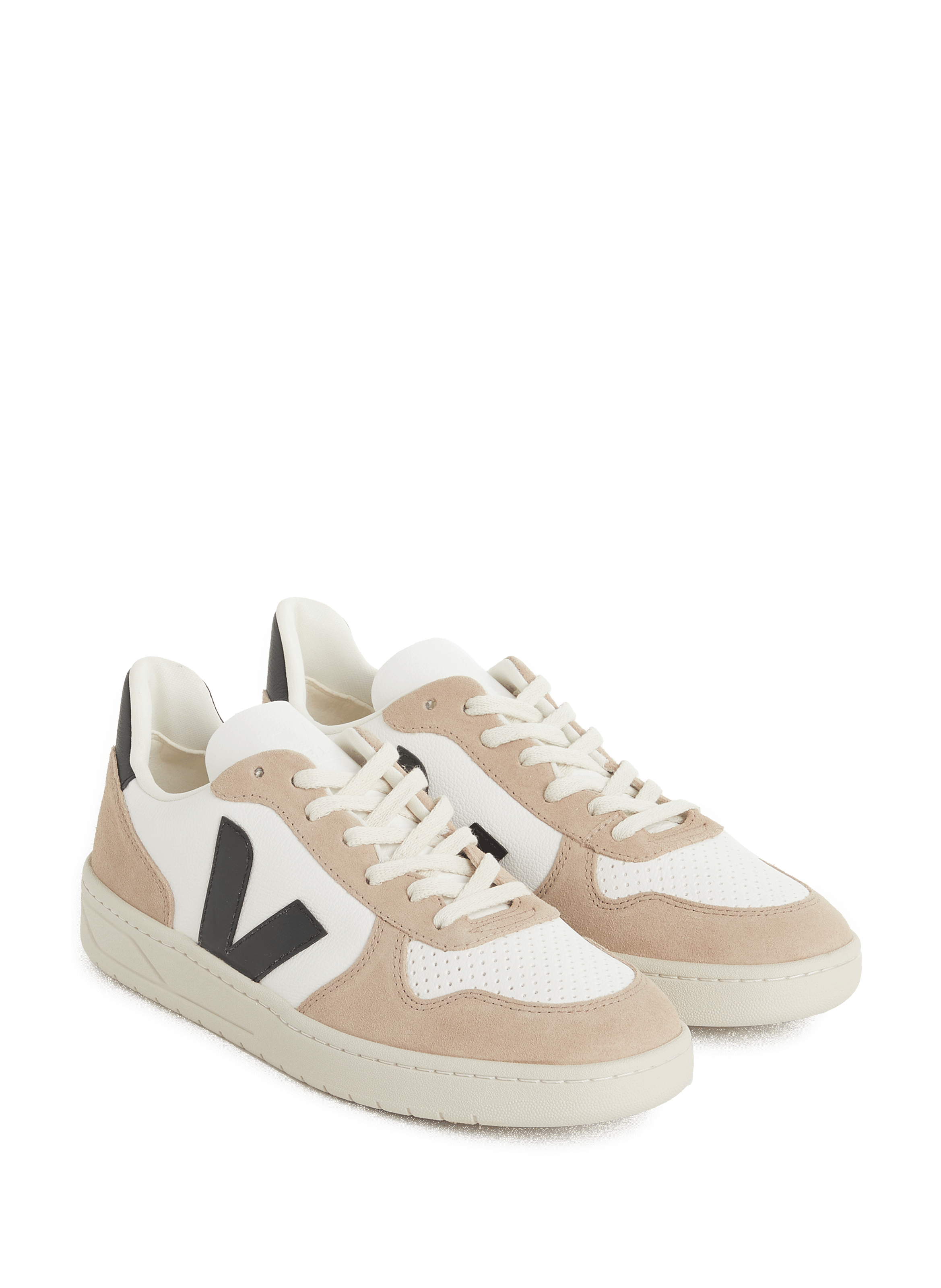 Baskets V-10 en cuir et suède