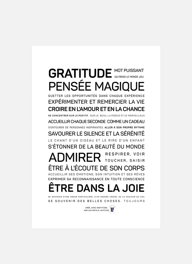 Affiche Gratitude LES MOTS A L'AFFICHE