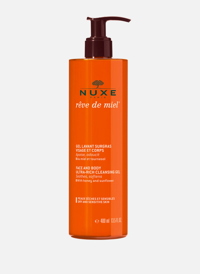 Superfatted cleansing gel for face and body Rêve de Miel® NUXE