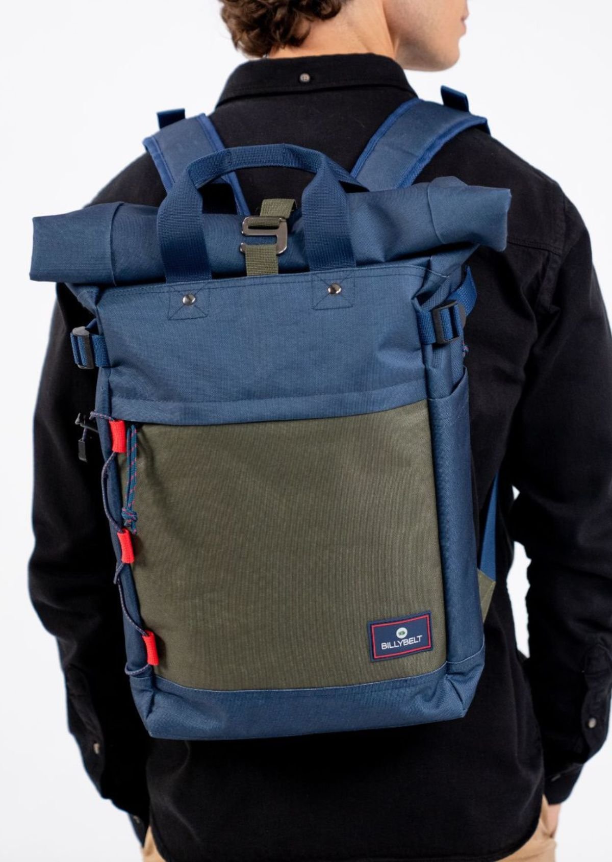 Sac à dos en polyester recyclé rolltop BILLYBELT Bleu