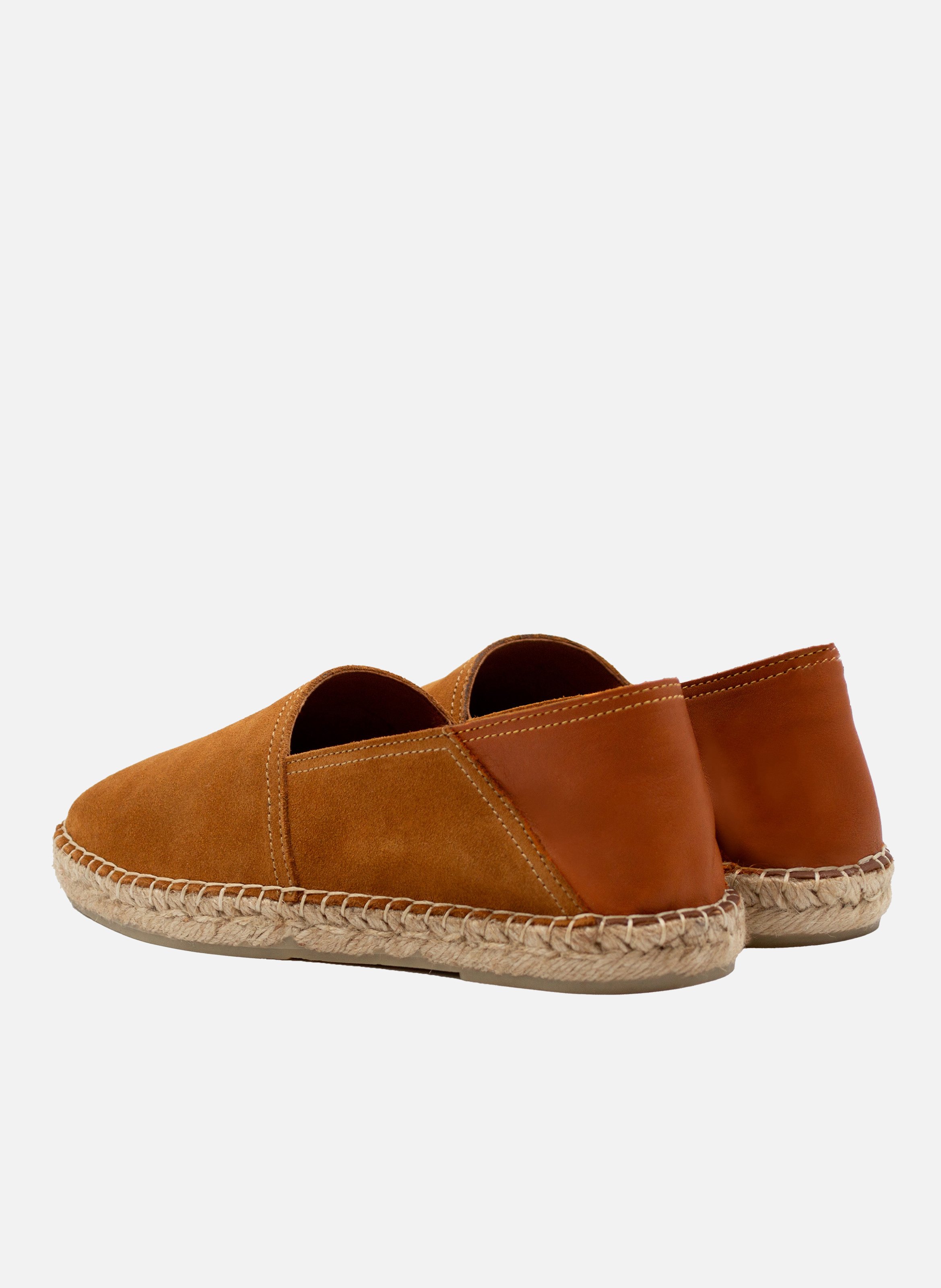 Espadrilles homme cuir daim JULES & JENN Marron