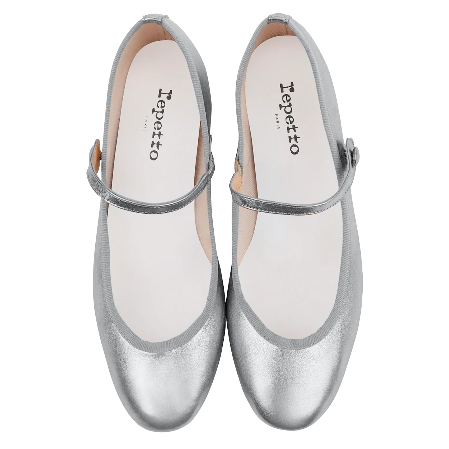 Babies en cuir rose REPETTO Argent
