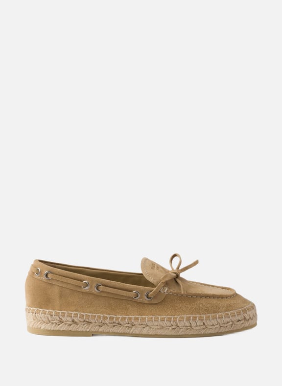 Espadrilles en veau velours Beige by PRADA PRADA Espadrilles en veau velours Beige
