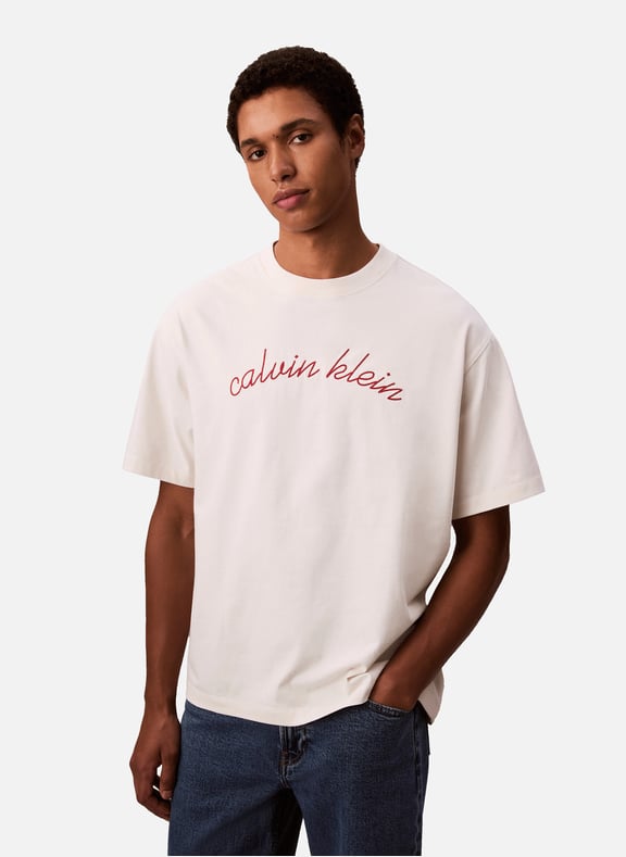 T-shirt à logo en coton Blanc by CALVIN KLEIN CALVIN KLEIN T-shirt à logo en coton Blanc