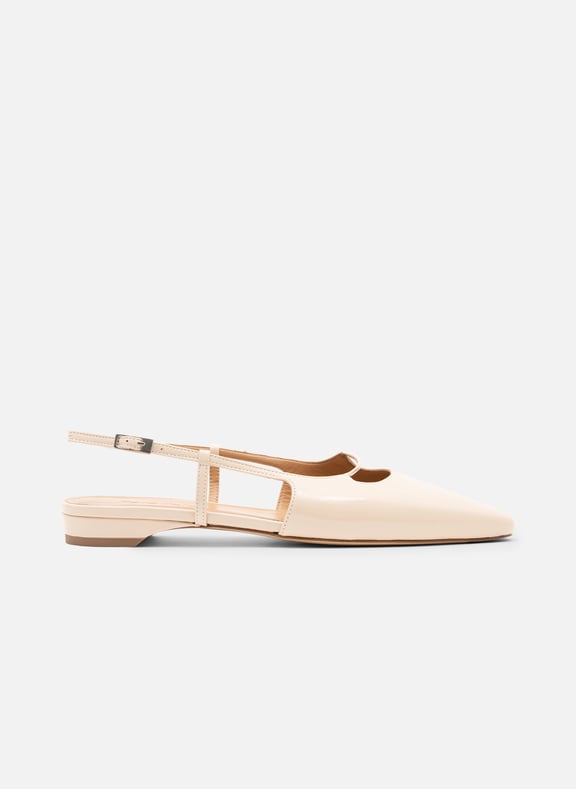 Ballerines baden en napa craquele Beige by PARALLELE PARALLELE Ballerines baden en napa craquele Beige