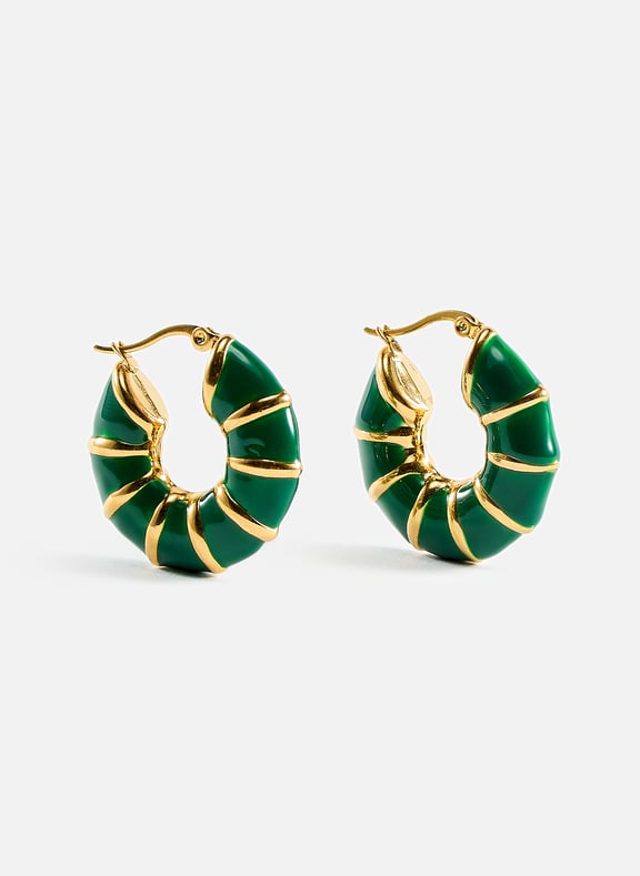 Hoop earrings Green by AU PRINTEMPS PARIS AU PRINTEMPS PARIS Hoop earrings Green
