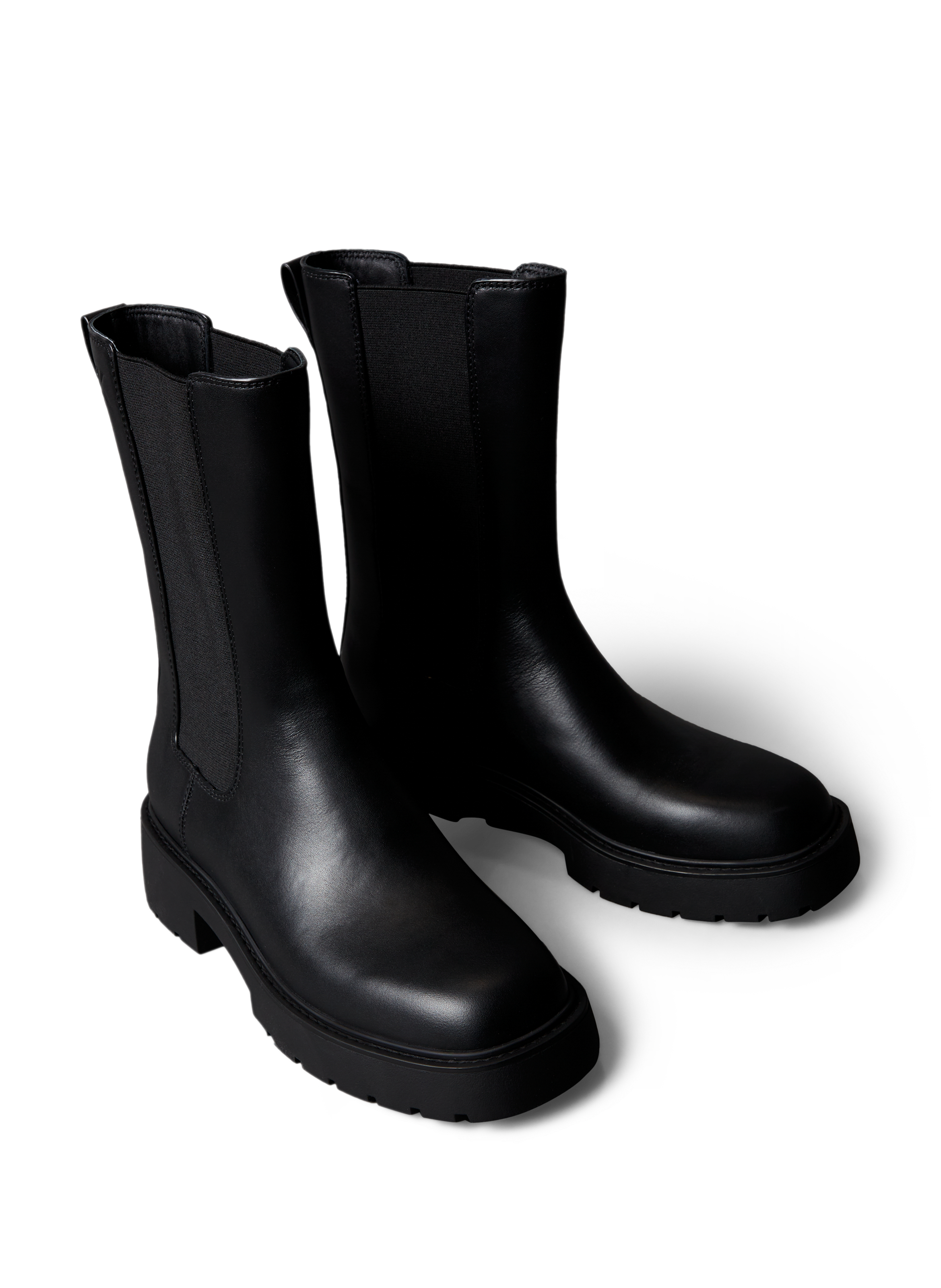 Bottines crantées en cuir  CALVIN KLEIN Noir