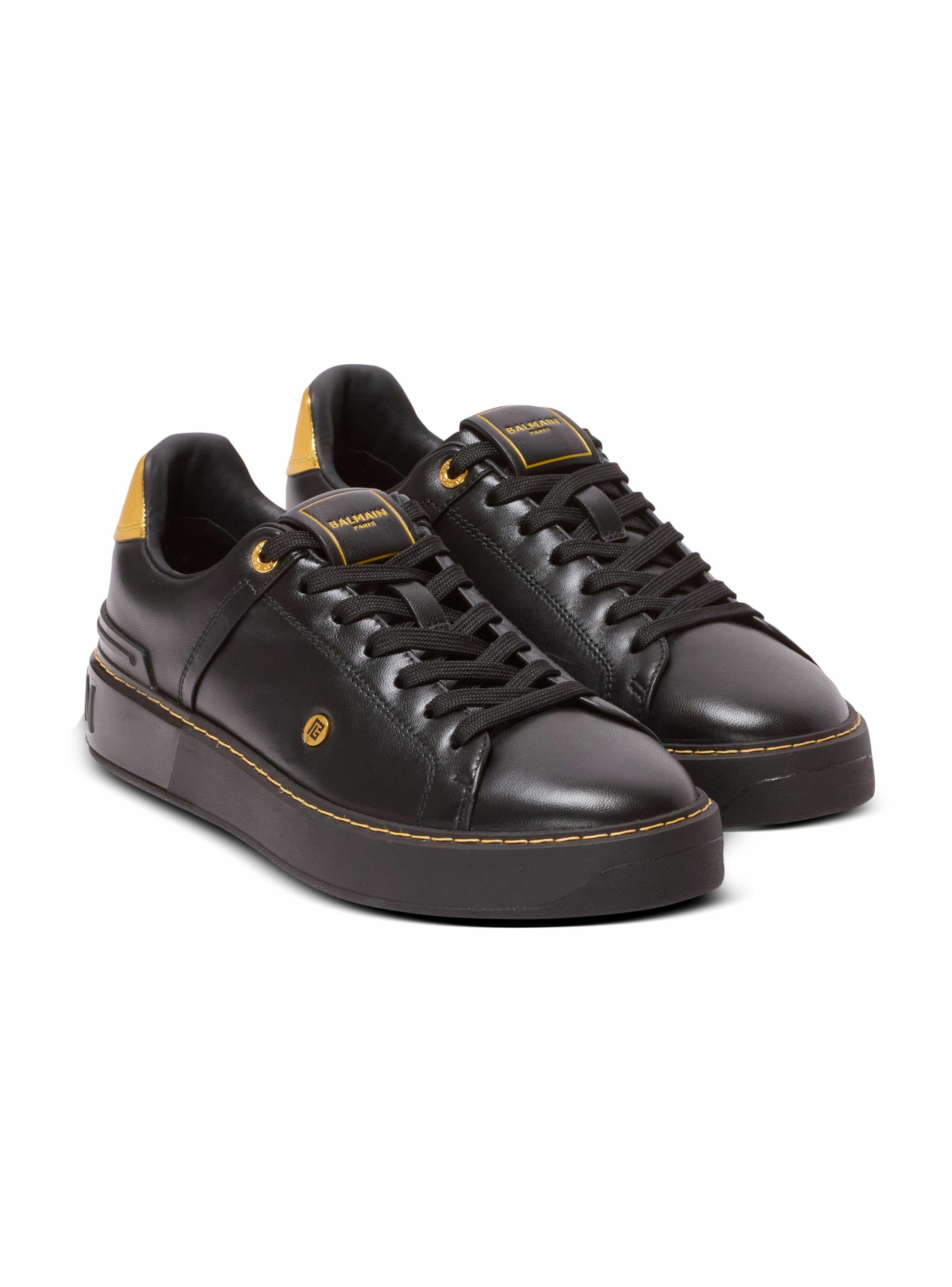 Baskets b-court en cuir de veau BALMAIN Noir