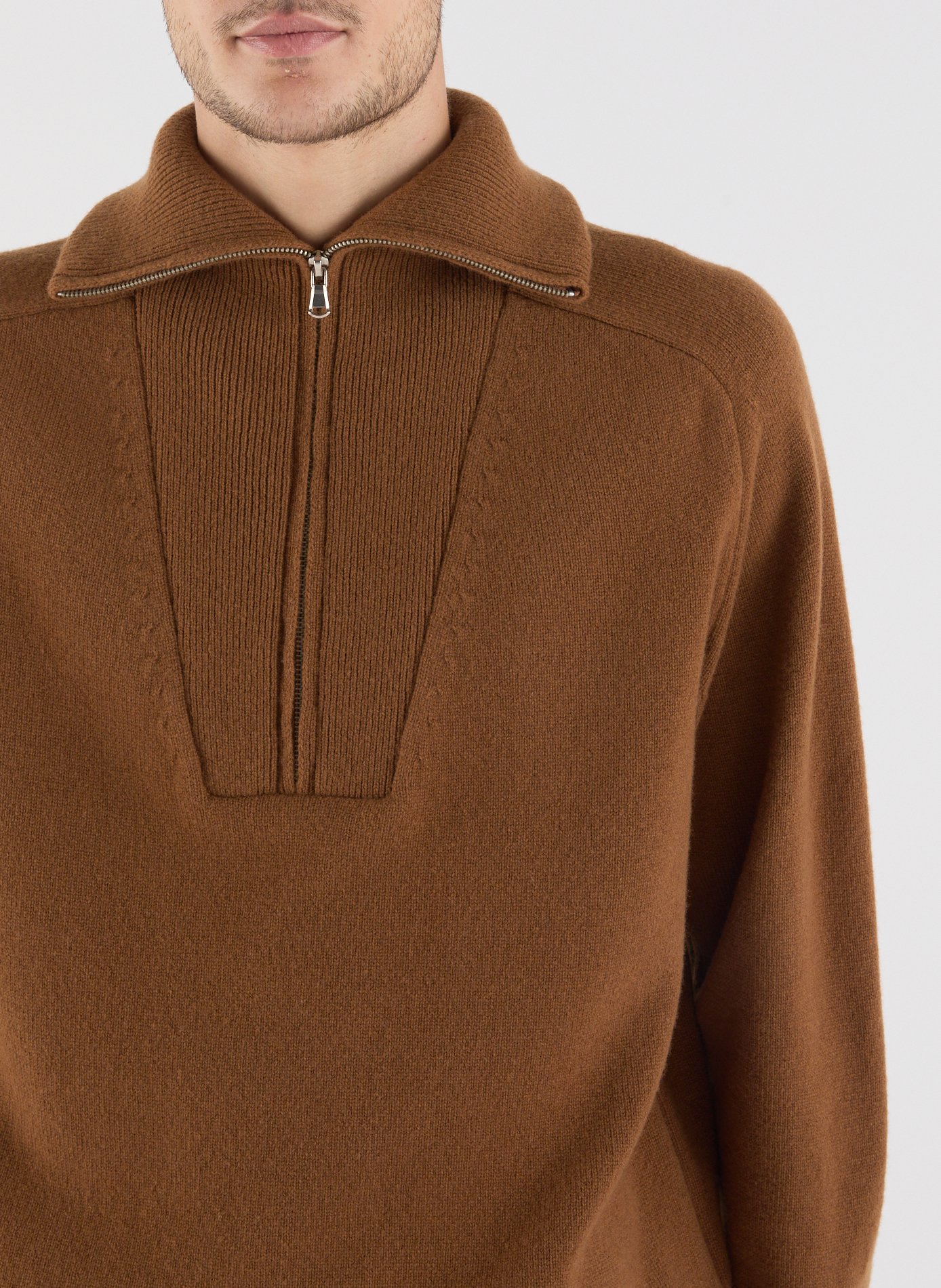 Wool high-neck sweater SAISON 1865 Brown