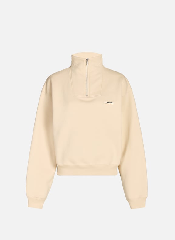High-neck cotton sweatshirt Beige by JACQUEMUS JACQUEMUS High-neck cotton sweatshirt Beige