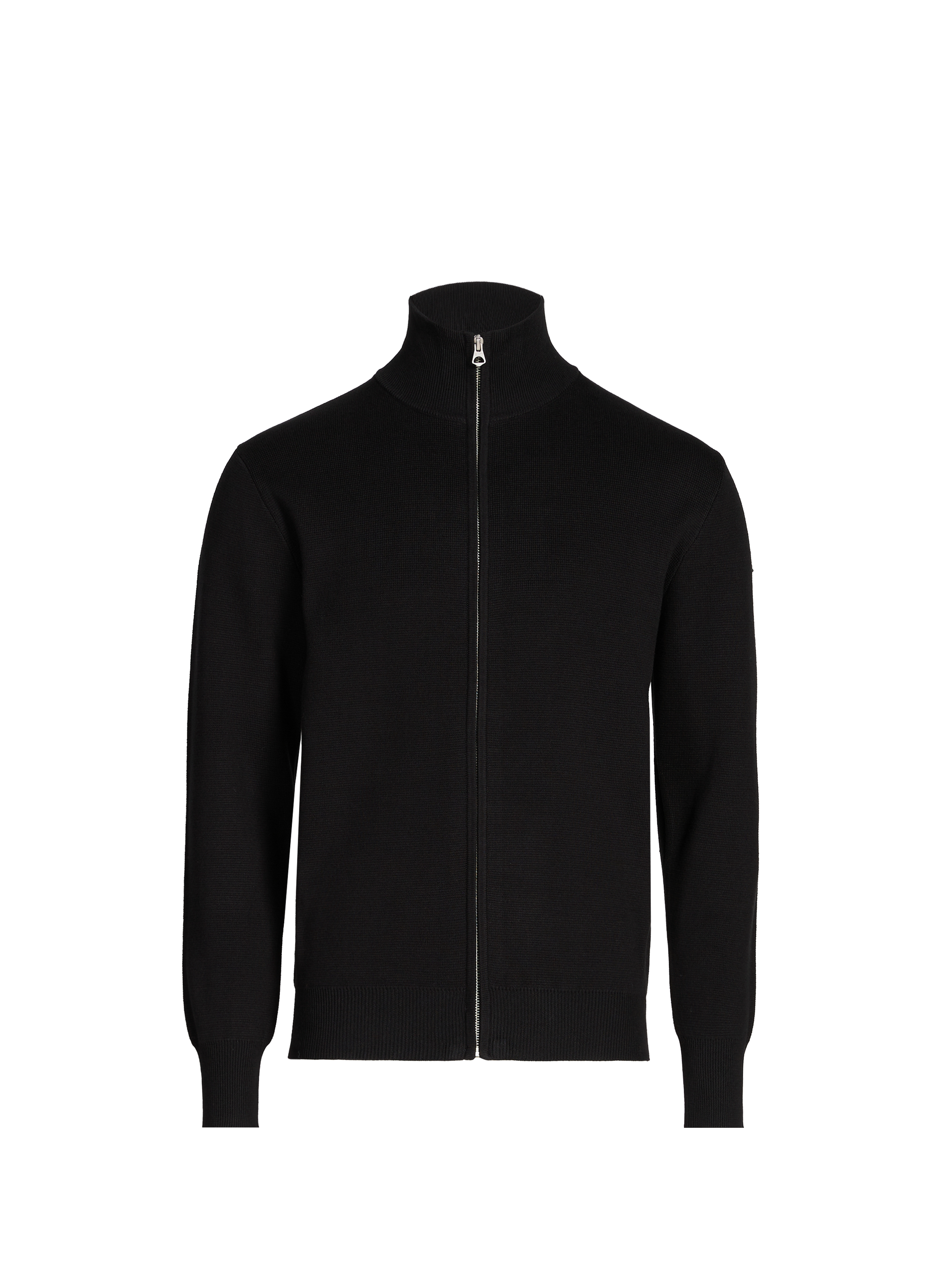 Gilet droit en maille de coton SCHOTT Noir