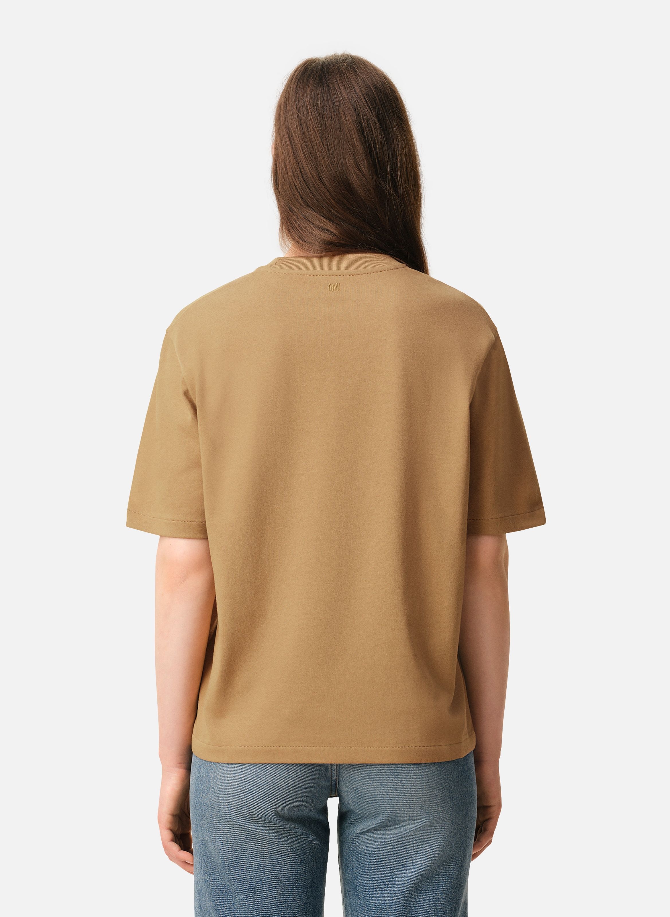 T-shirt ami de coeur en coton unisexe AMI PARIS Marron