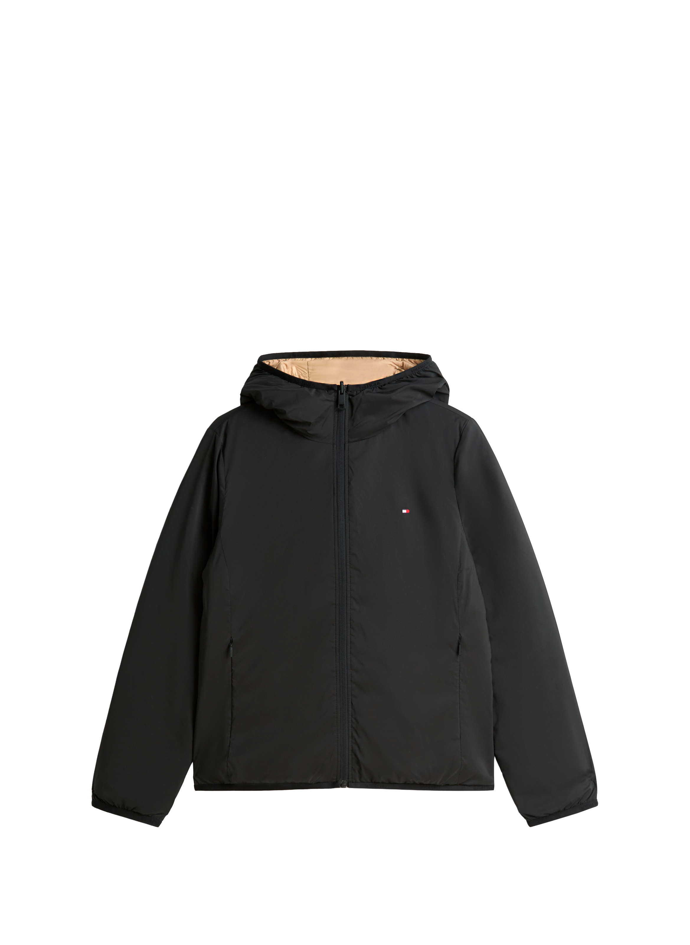 Veste droite à capuche TOMMY HILFIGER Noir