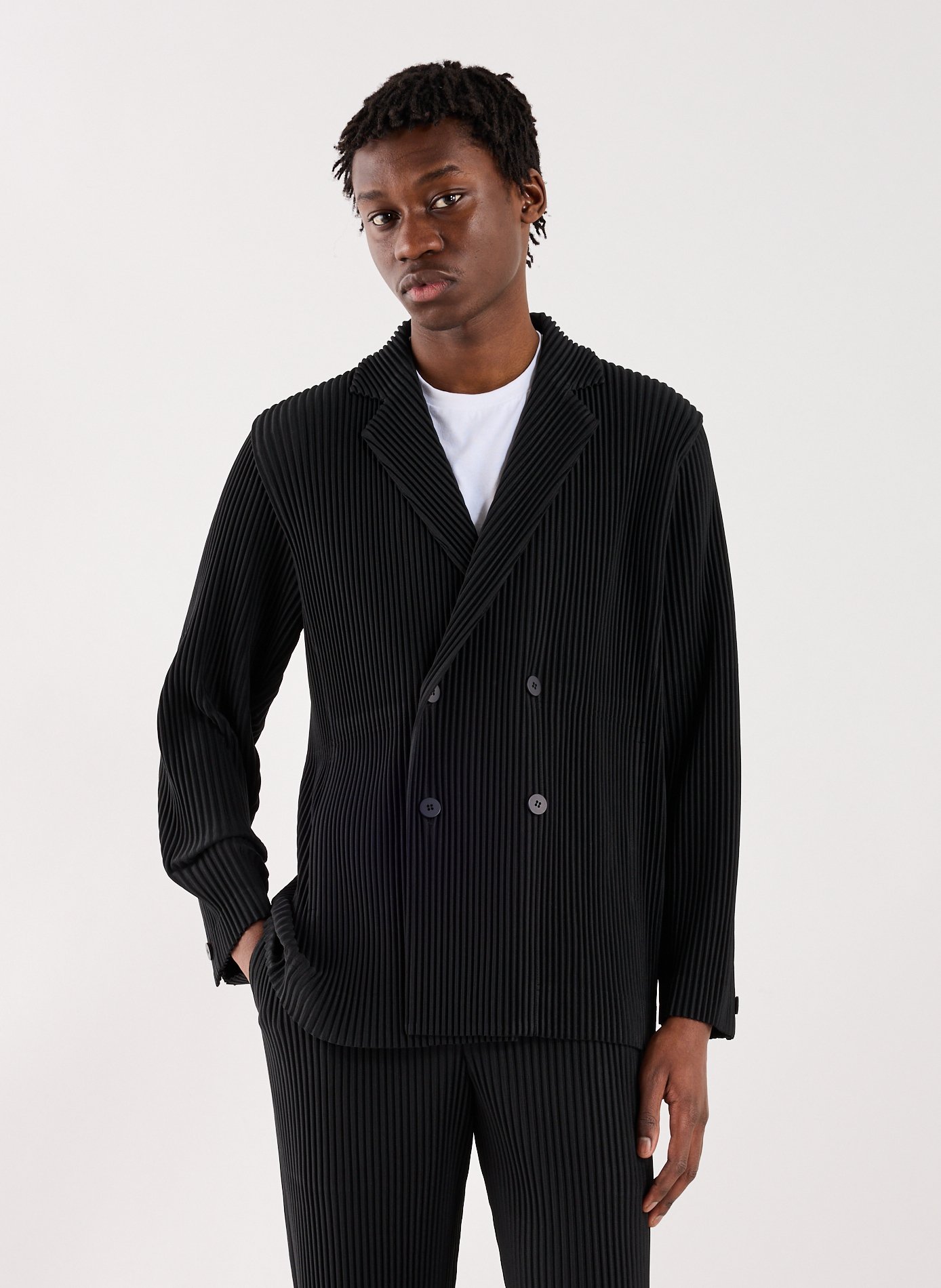 Striped Blazer HOMME PLISSE ISSEY MIYAKE Black