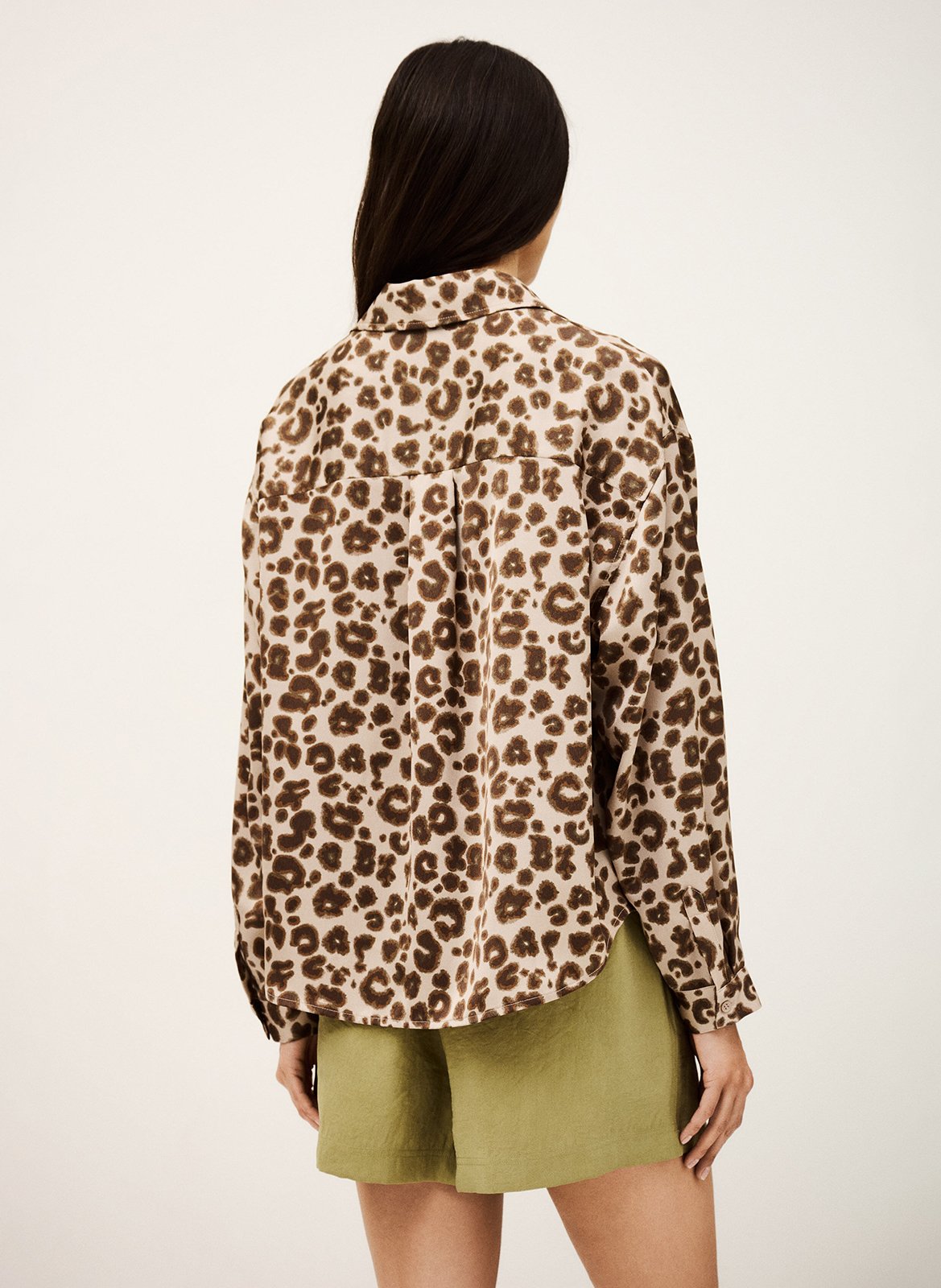 Chemise col classique à imprimé léopard billie BA&SH Beige