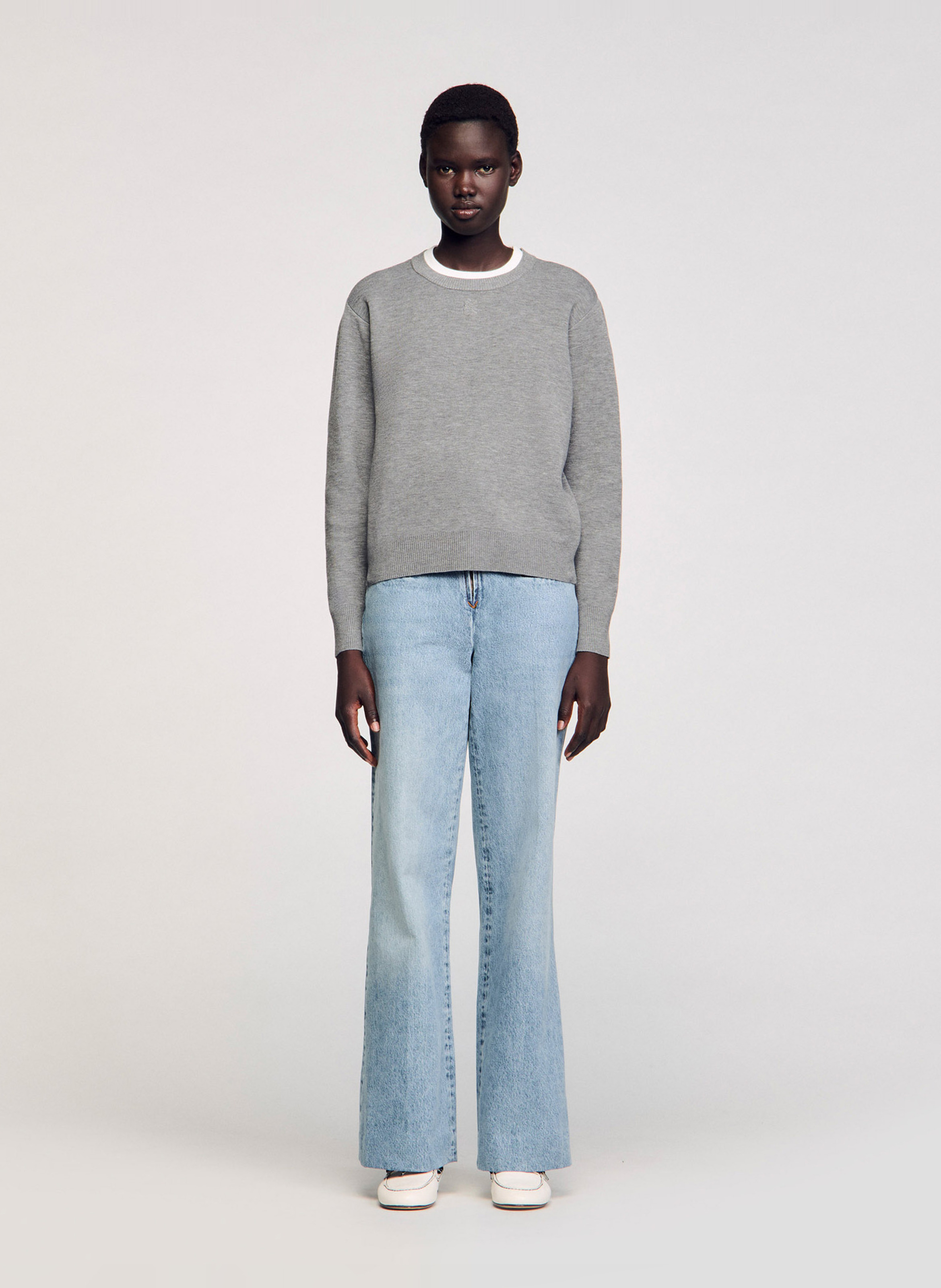 Sweat col rond SANDRO Gris