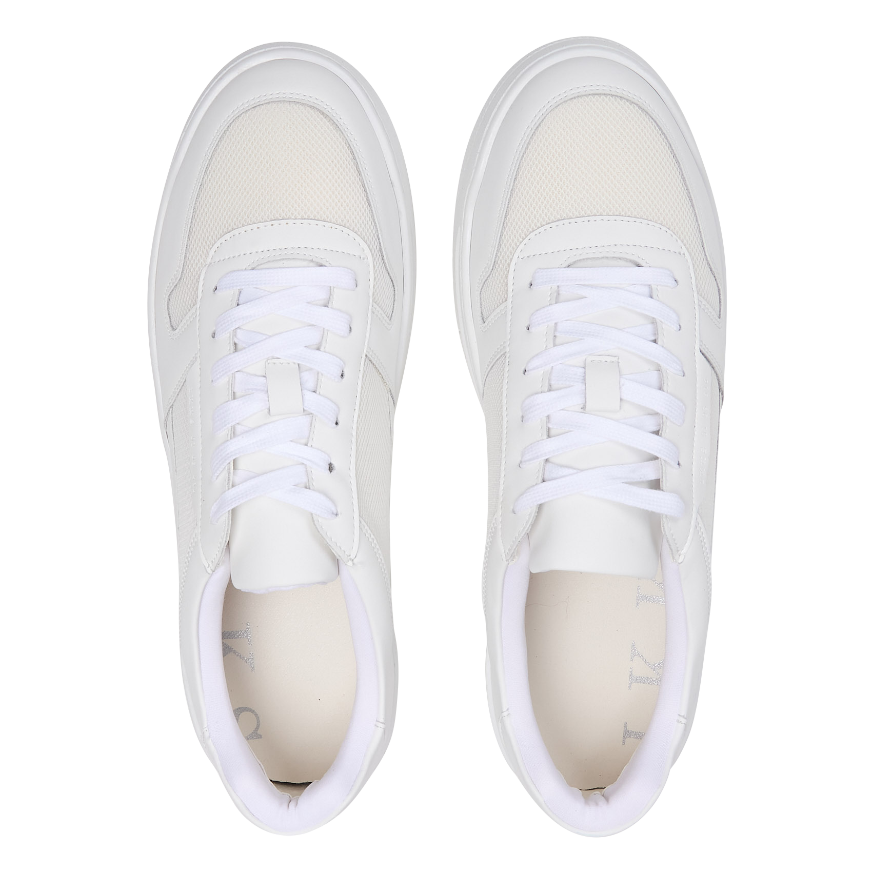 Baskets basses en cuir mélangé IKKS Blanc