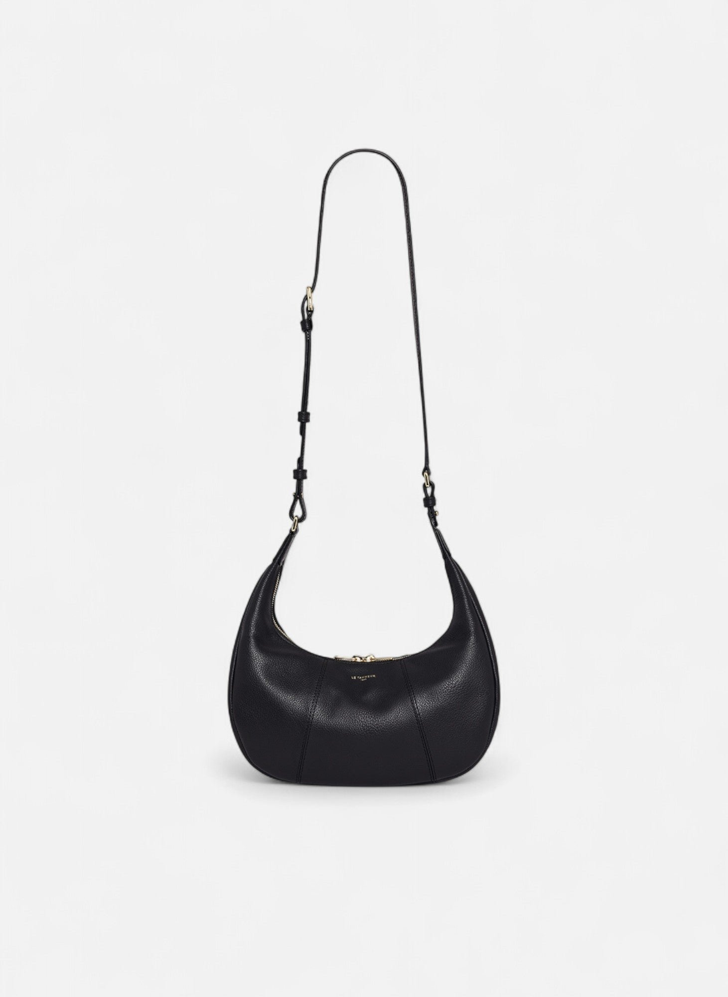 Petit sac hobo juliette en cuir grainé LE TANNEUR Noir