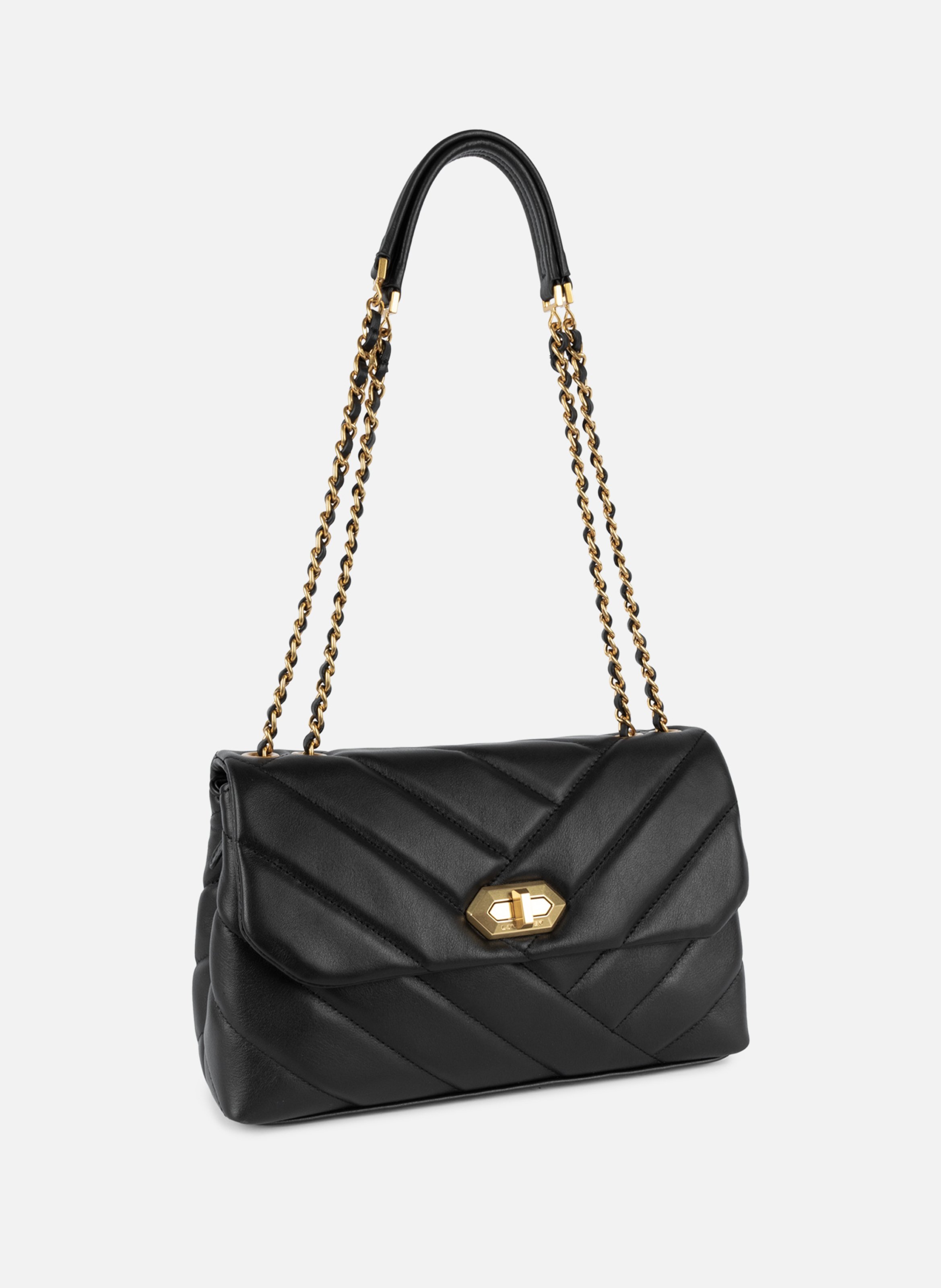 M shoulder bag - Soft Matelassé LANCASTER Black