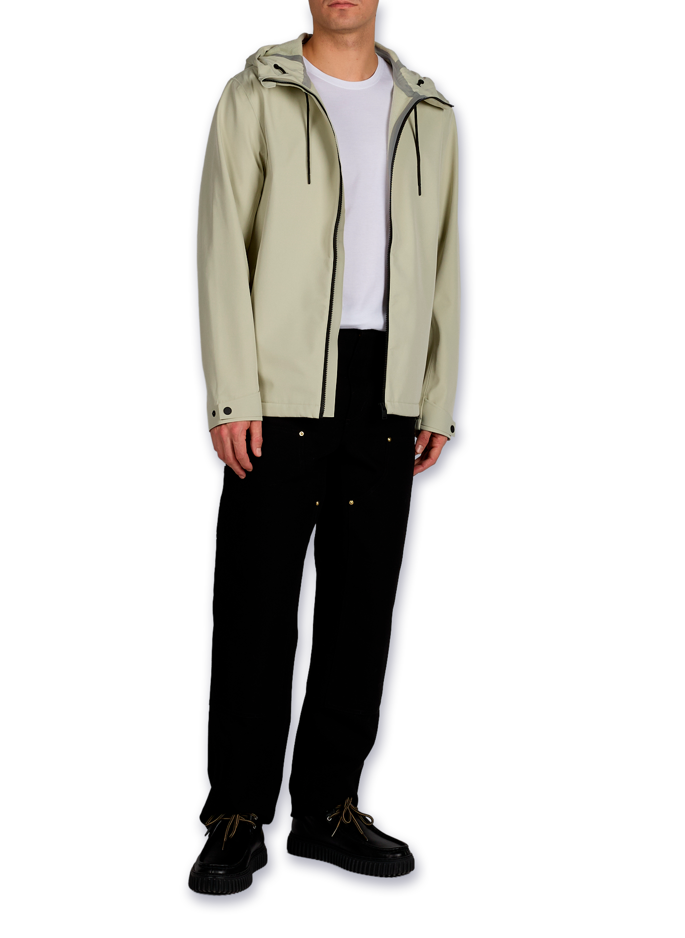 Hooded knit sweater RAINS Green