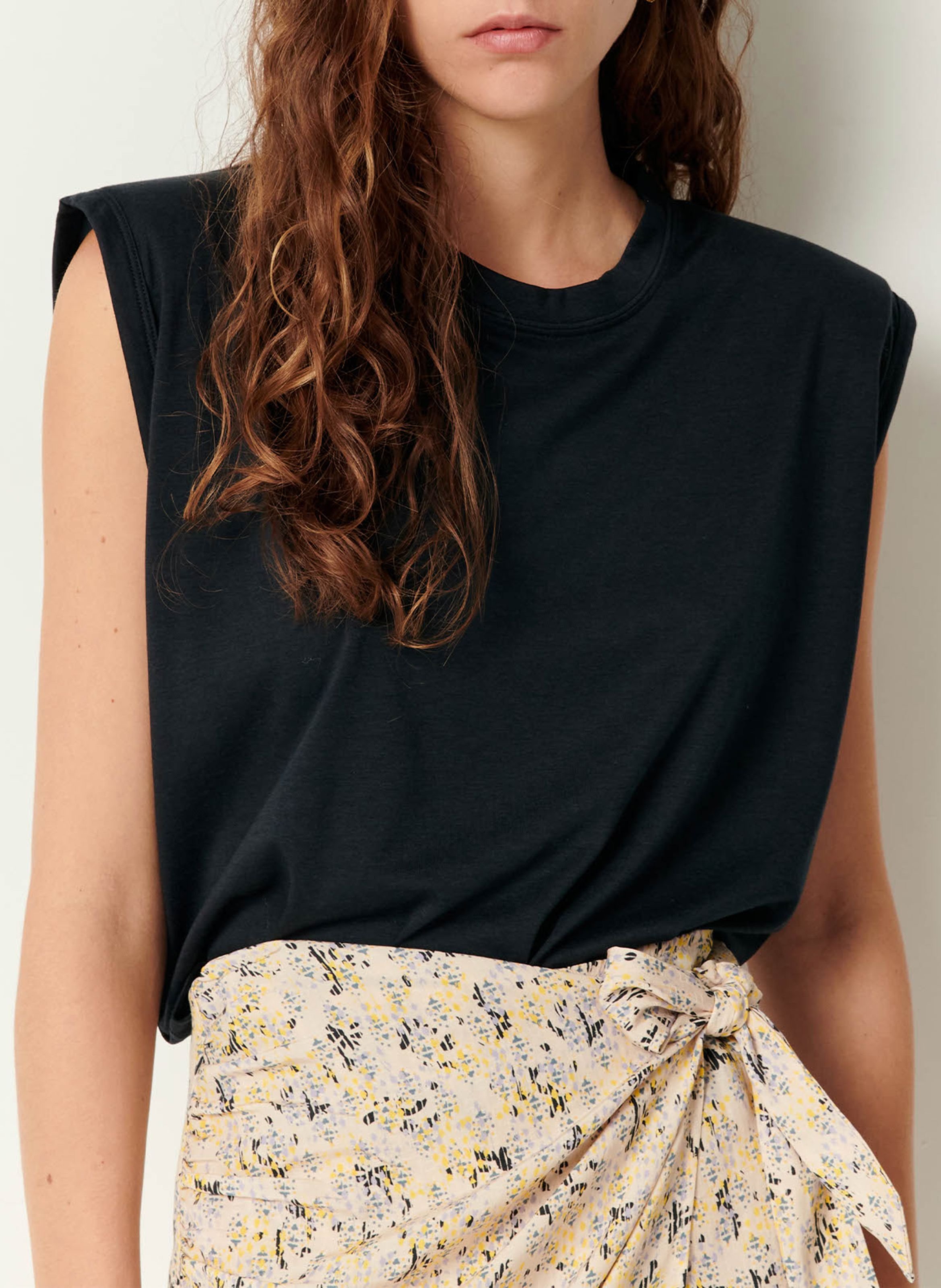 Tee-shirt ample col rond à épaulettes dee SESSUN Gris